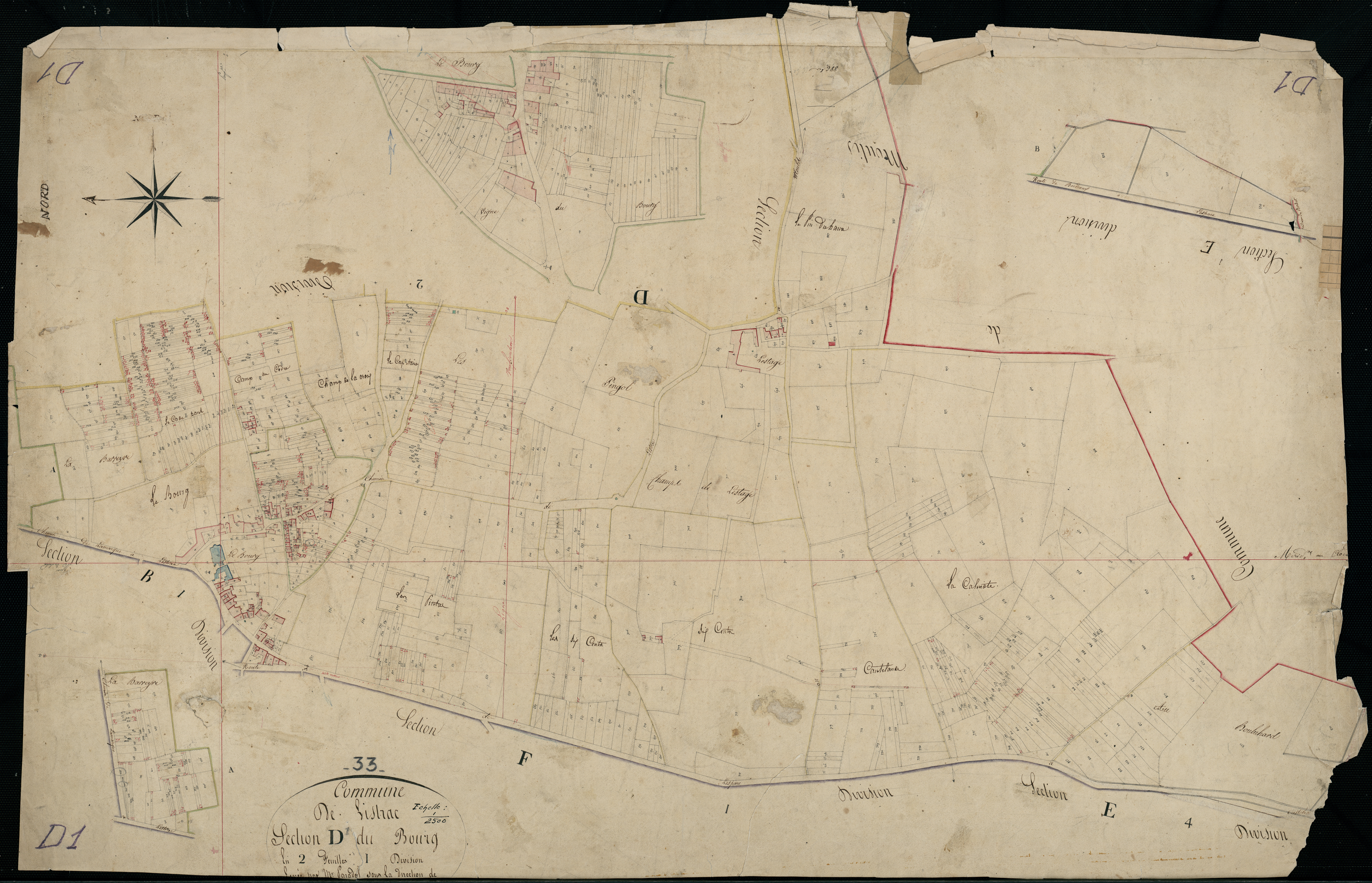 Listrac-Médoc - -Section D feuille 1 : Le Bourg