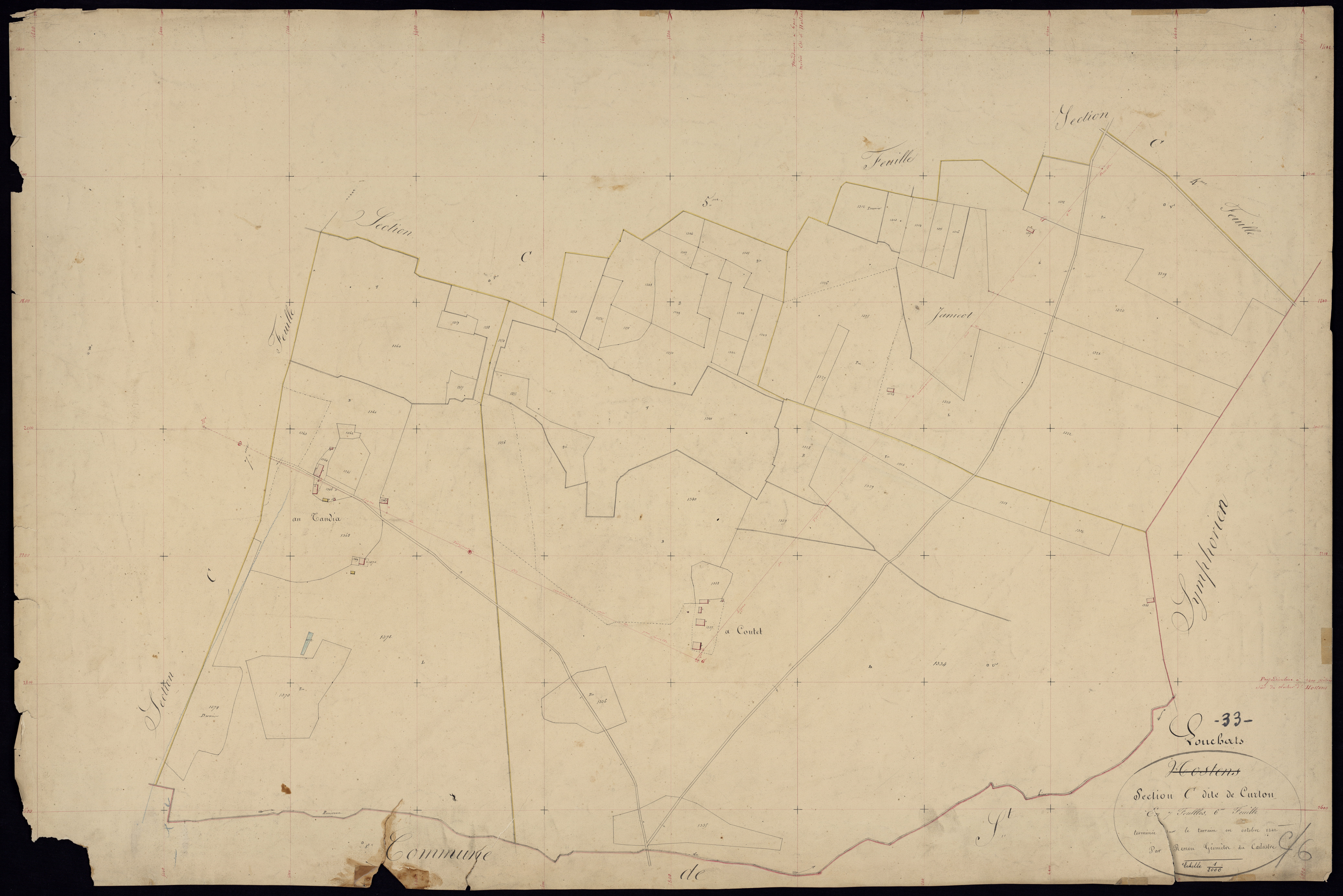 Louchats - -Section C feuille 6 : Curton