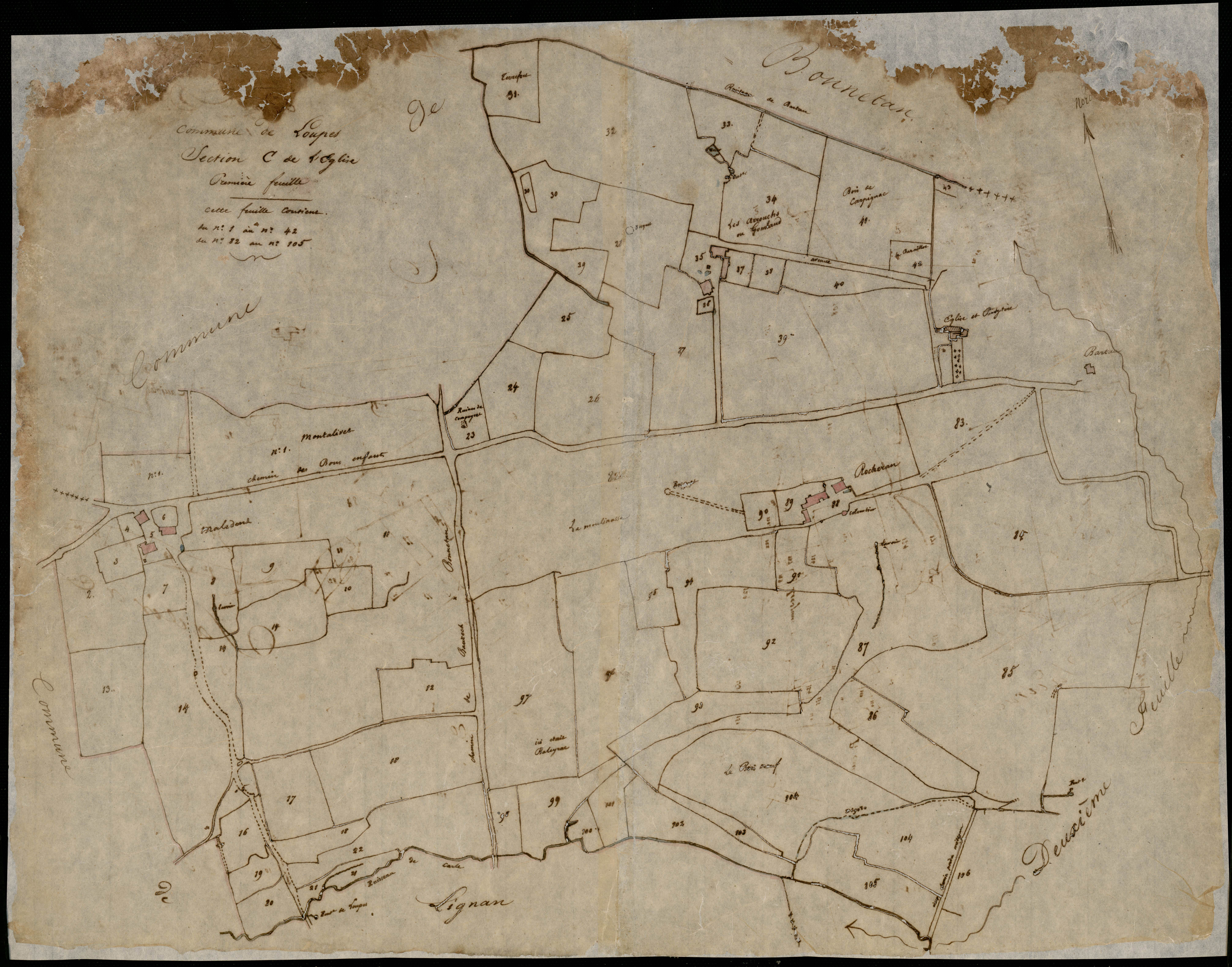 Loupes - -Section C feuille 1 : L'Eglise