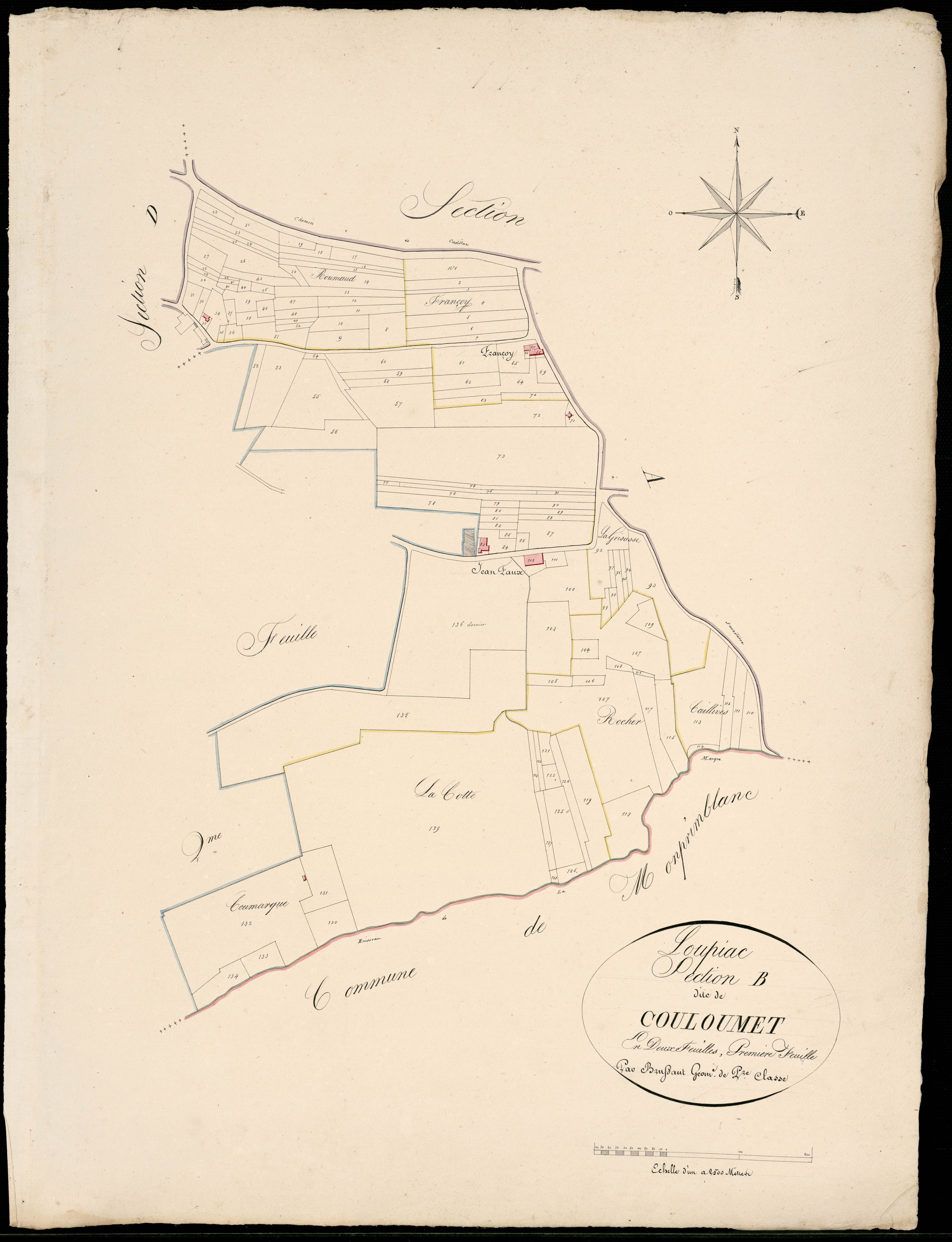 Loupiac - -Section B feuille 1 : Couloumet