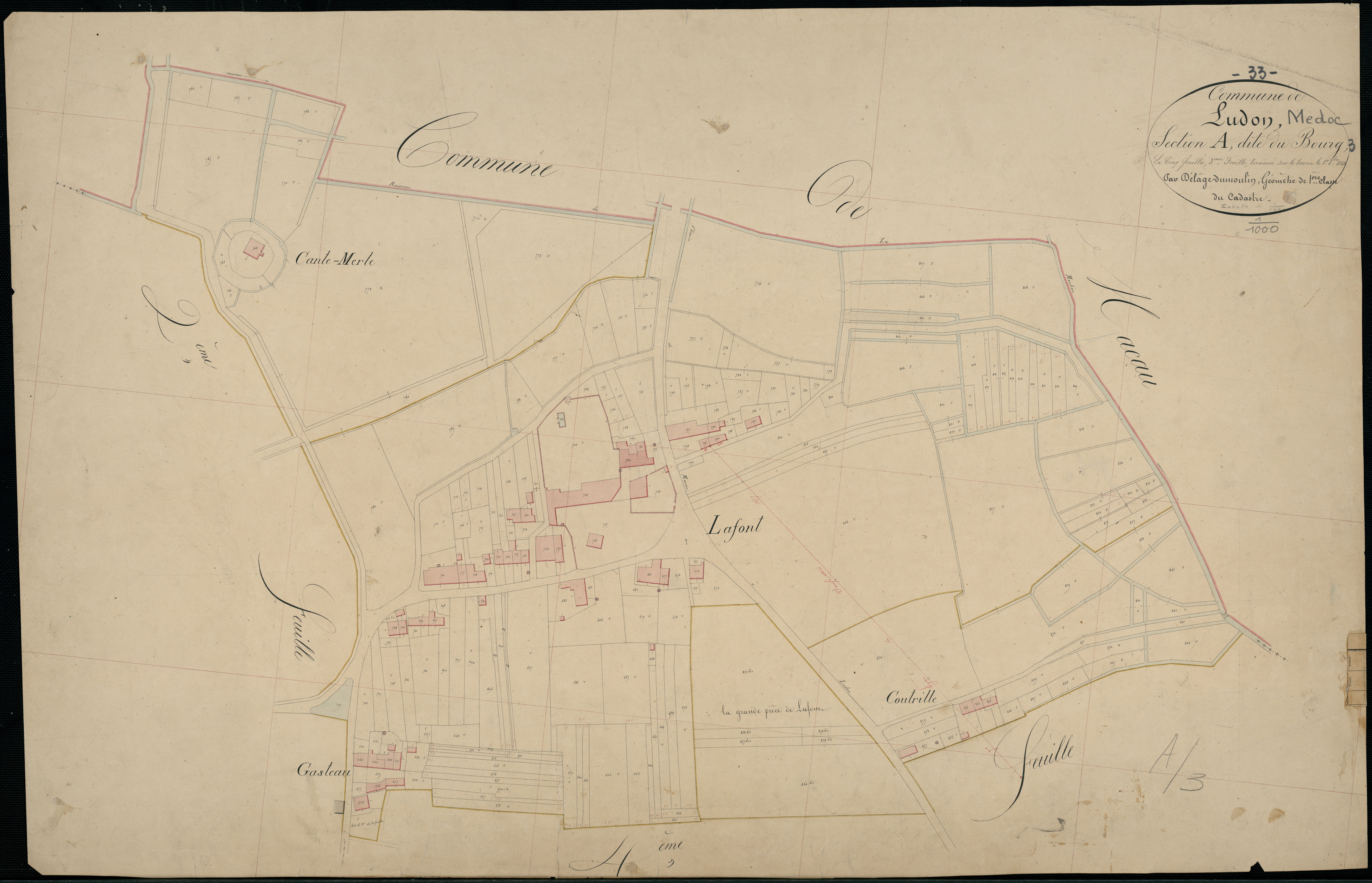 Ludon-Médoc - -Section A feuille 3 : Le Bourg