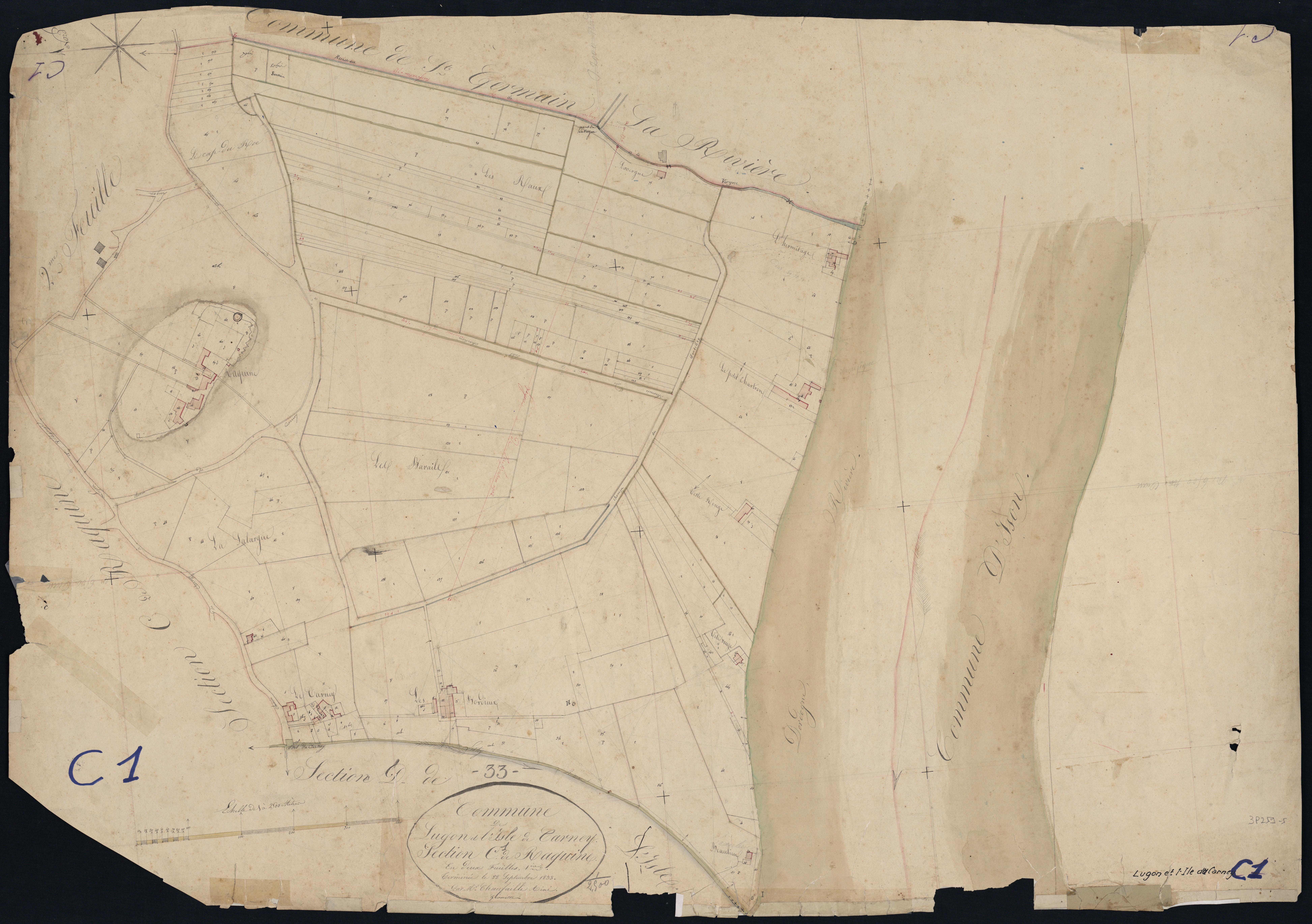 Lugon-et-l'Île-du-Carnay - -Section C feuille 1 : Raquine