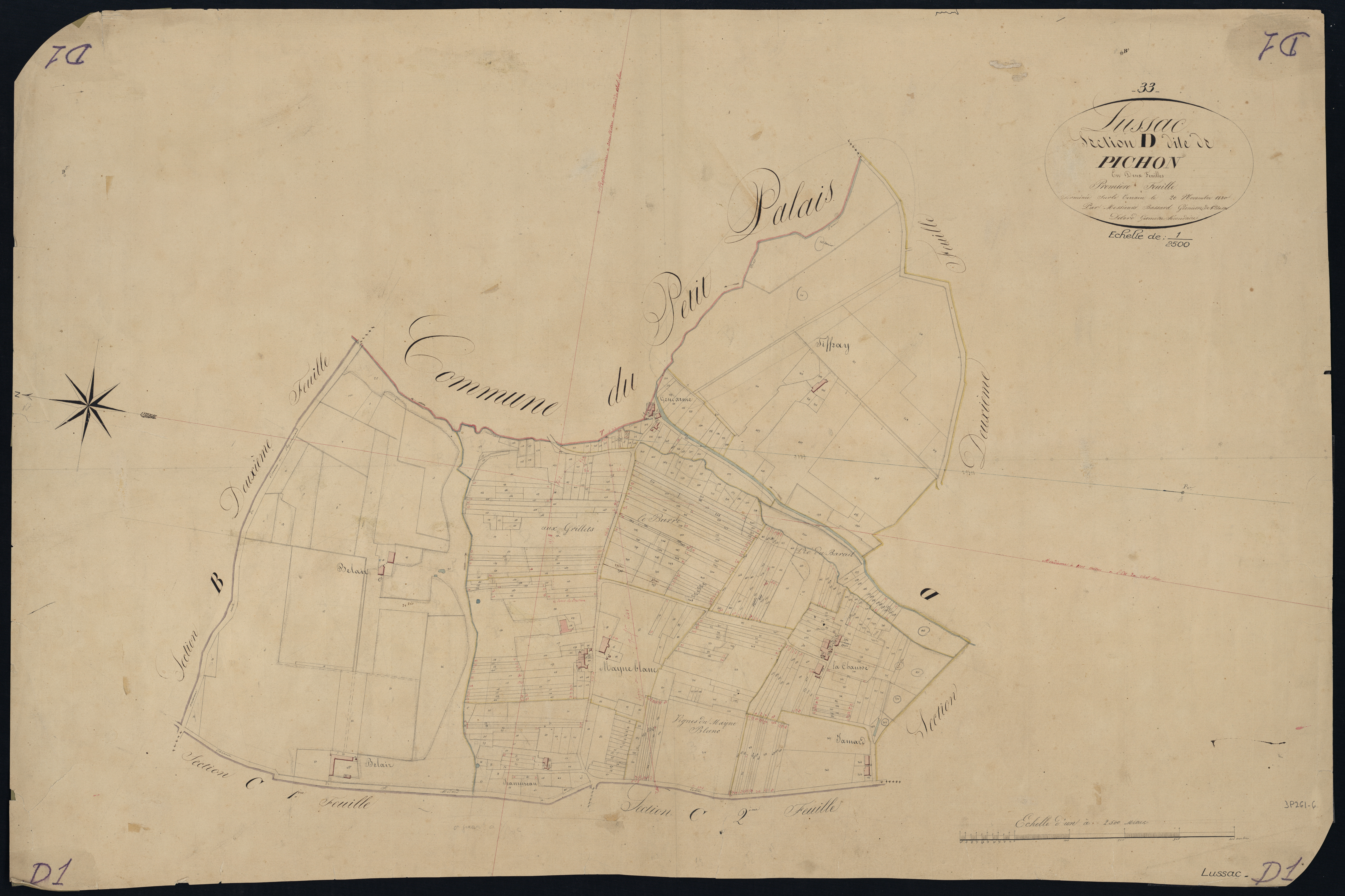 Lussac - -Section D feuille 1 : Pichon