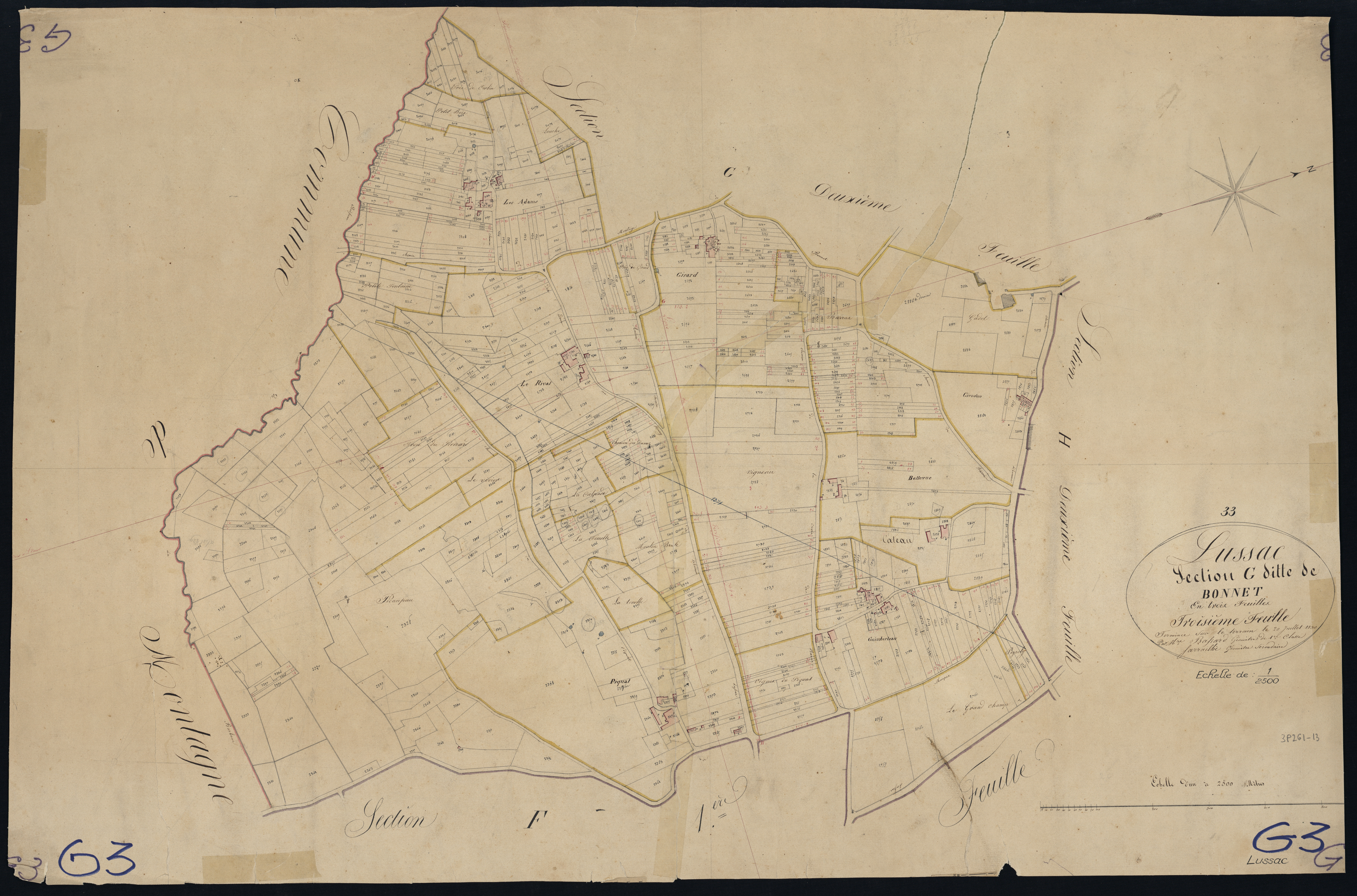 Lussac - -Section G feuille 3 : Bonnet