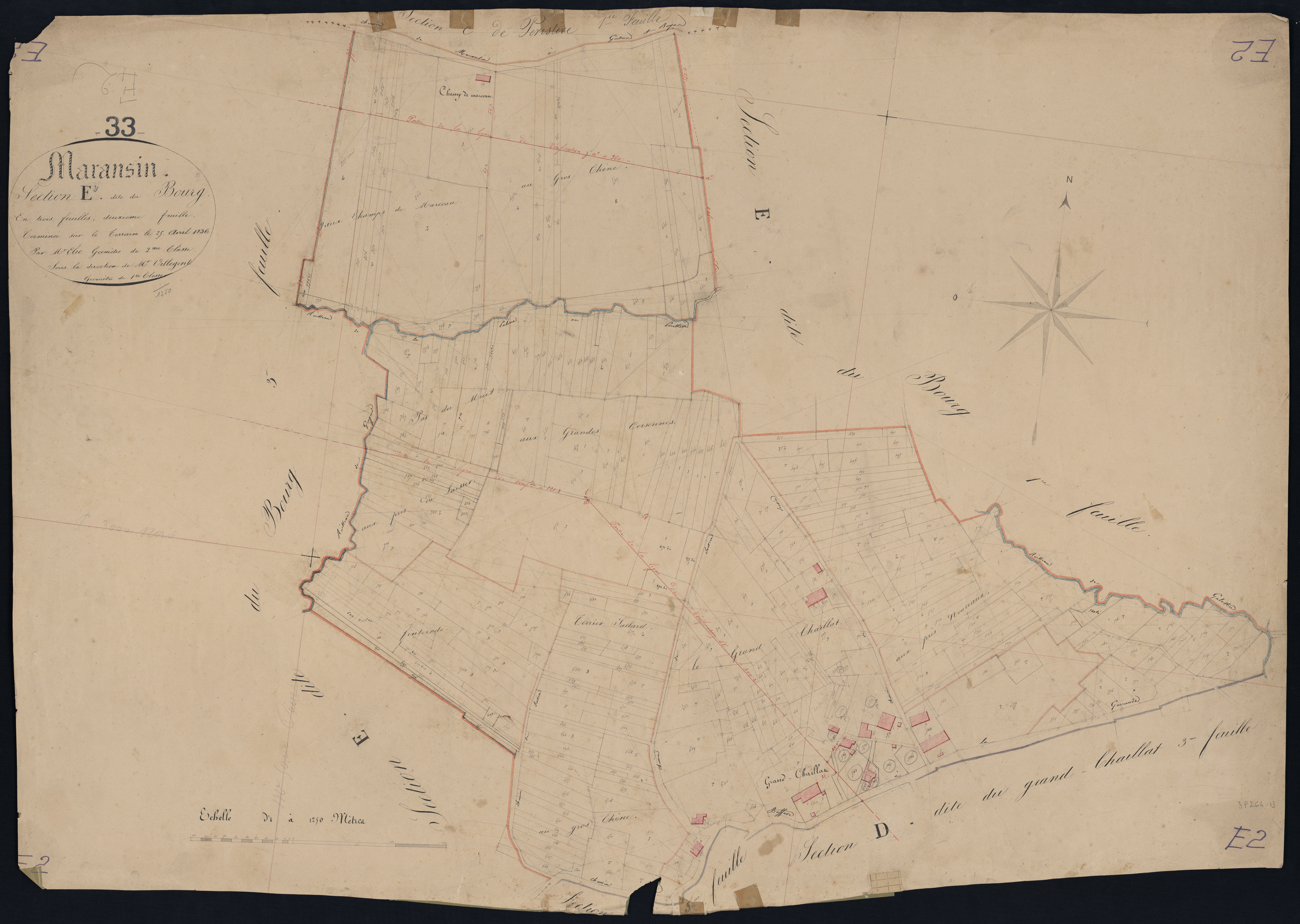 Maransin - -Section E feuille 2 : Le Bourg