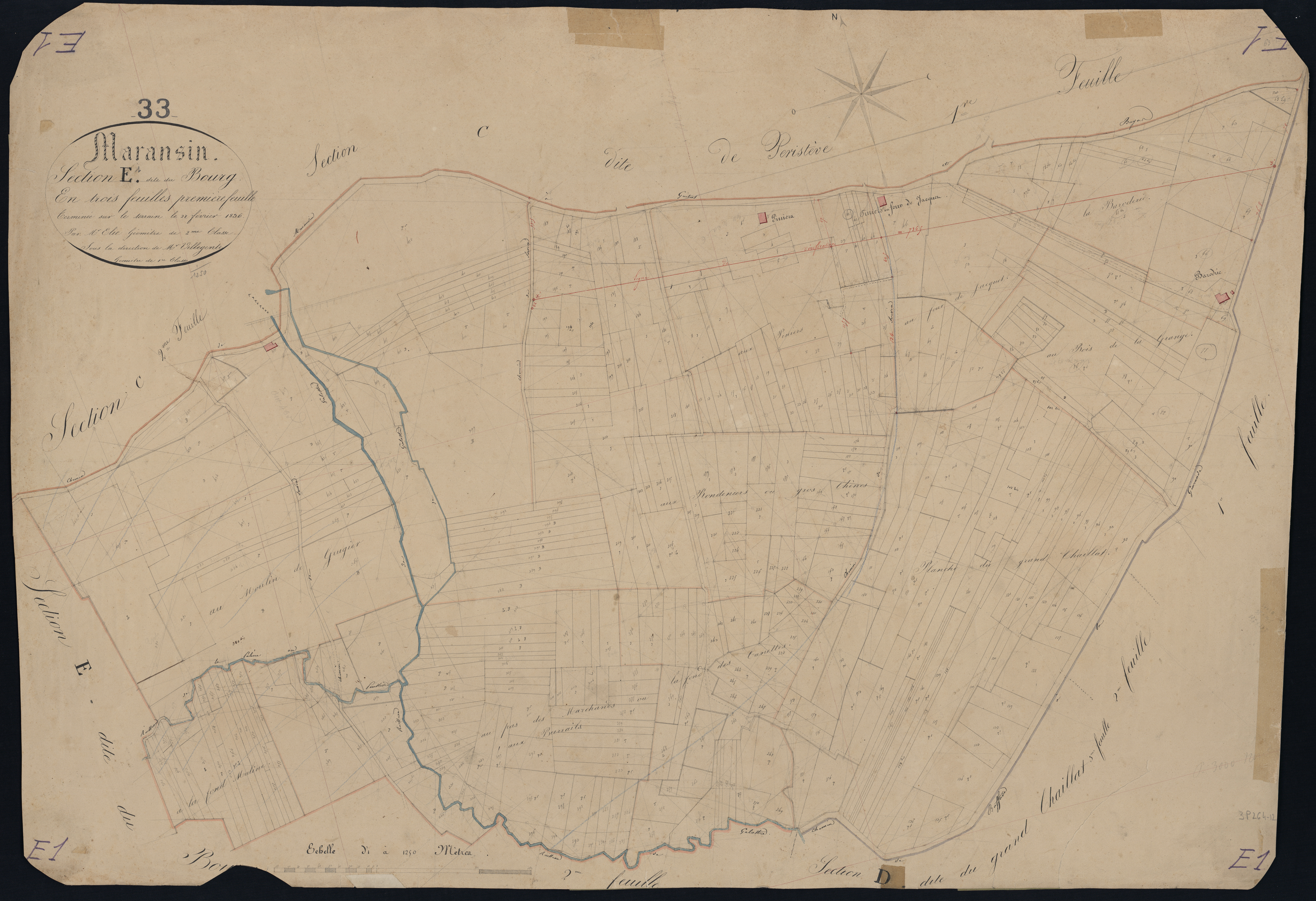 Maransin - -Section E feuille 1 : Le Bourg