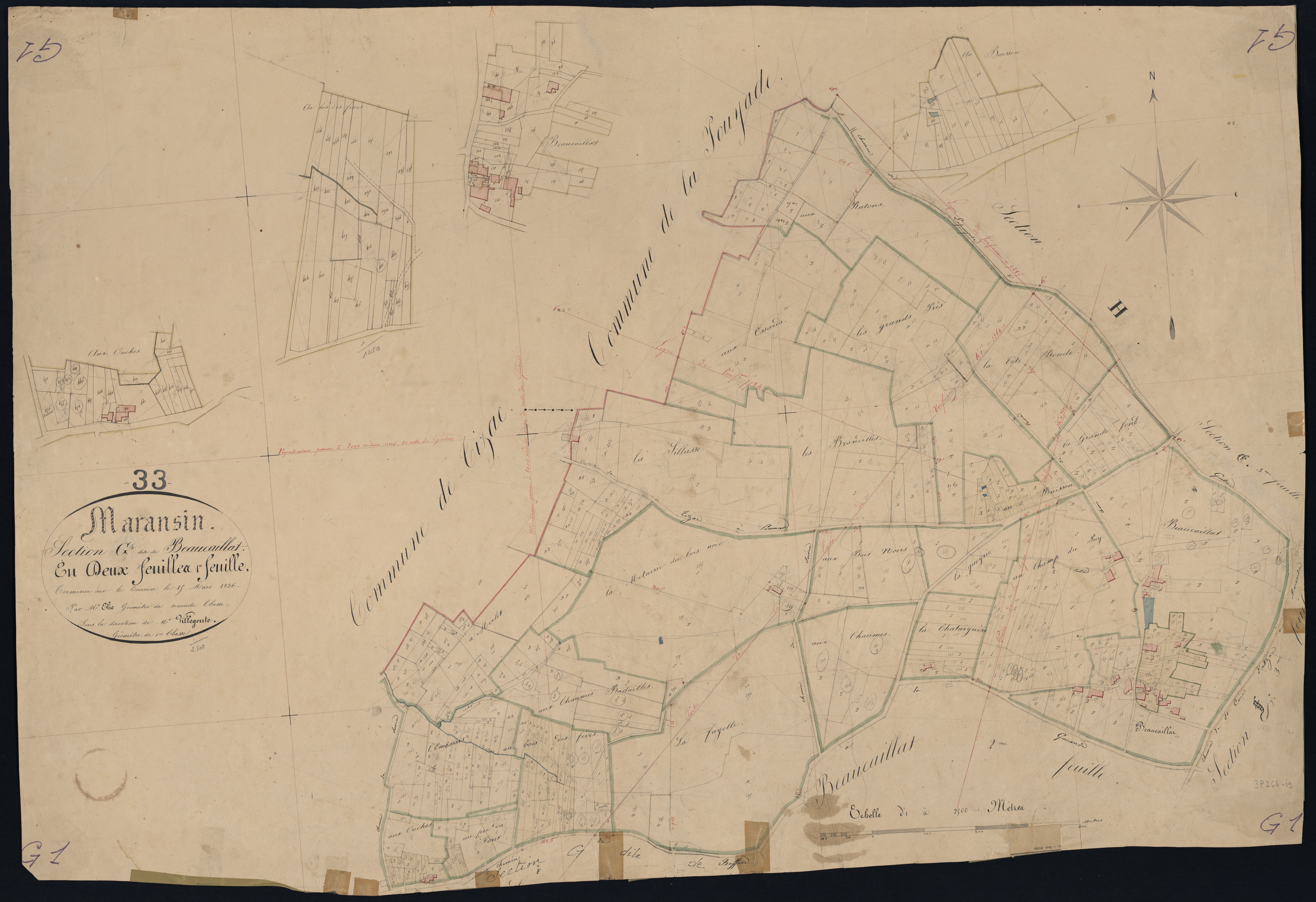 Maransin - -Section G feuille 1 : Beaucaillat