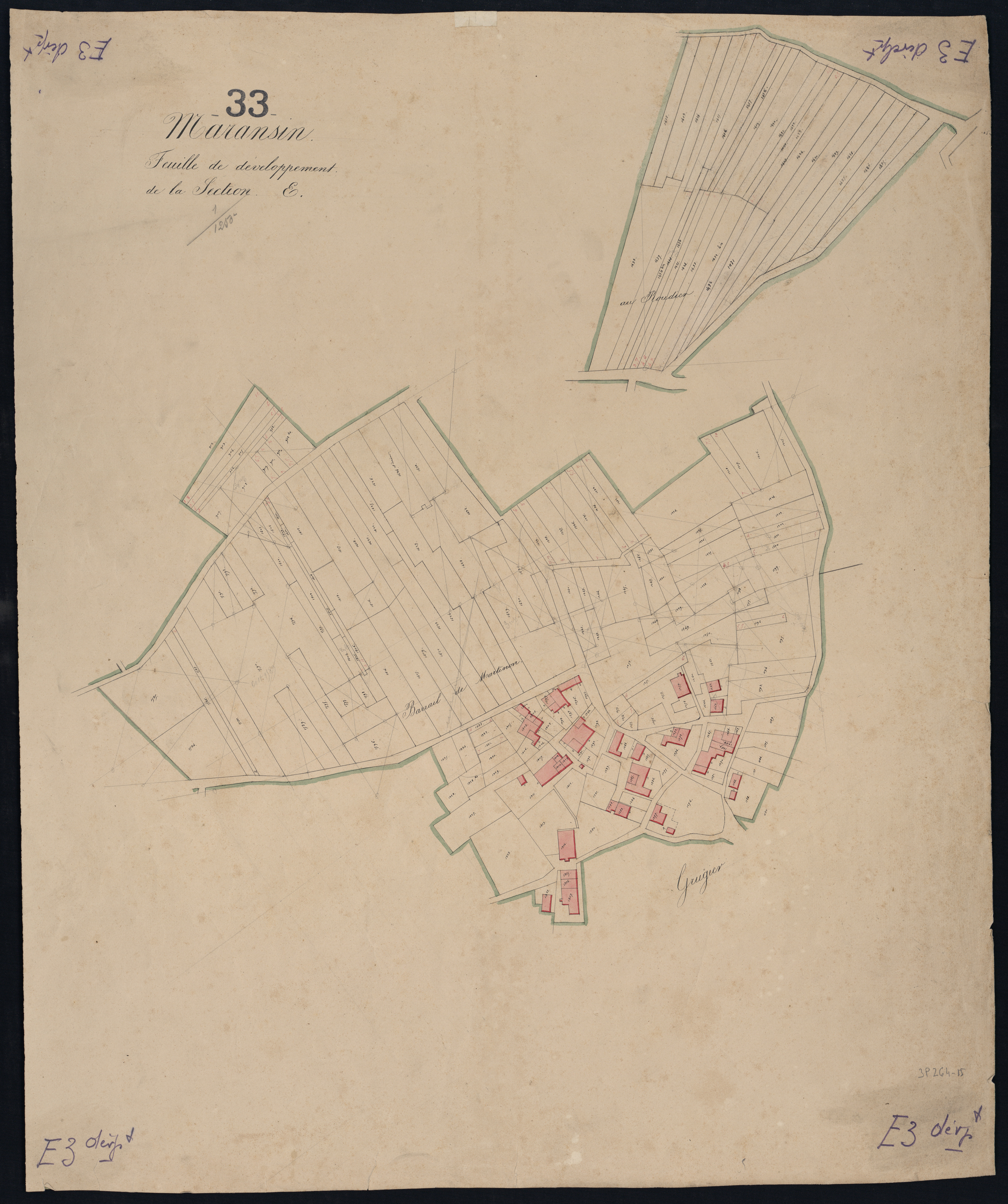 Maransin - -Section E feuille 3 : Le Bourg