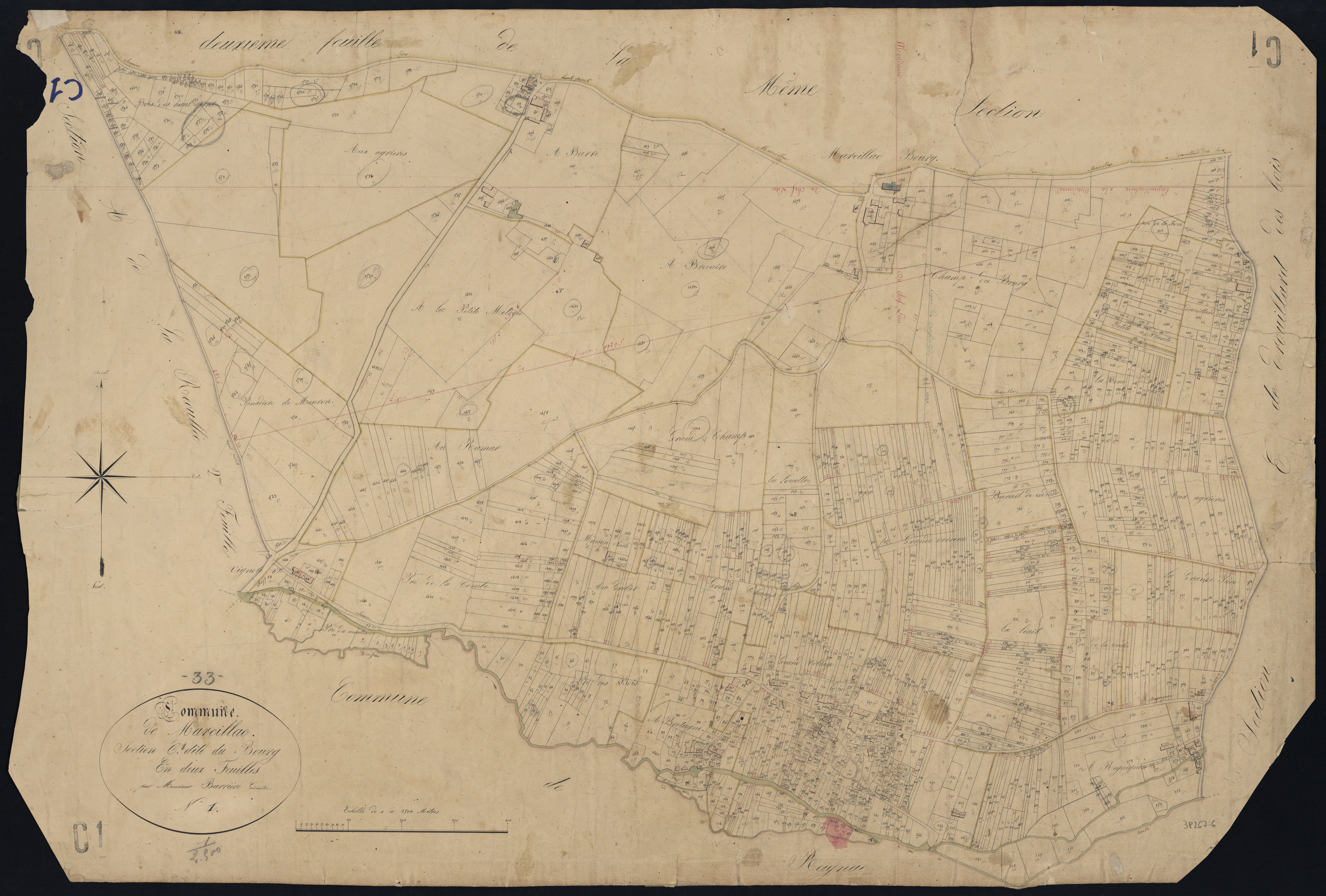 Marcillac - -Section C feuille 1 : Le Bourg