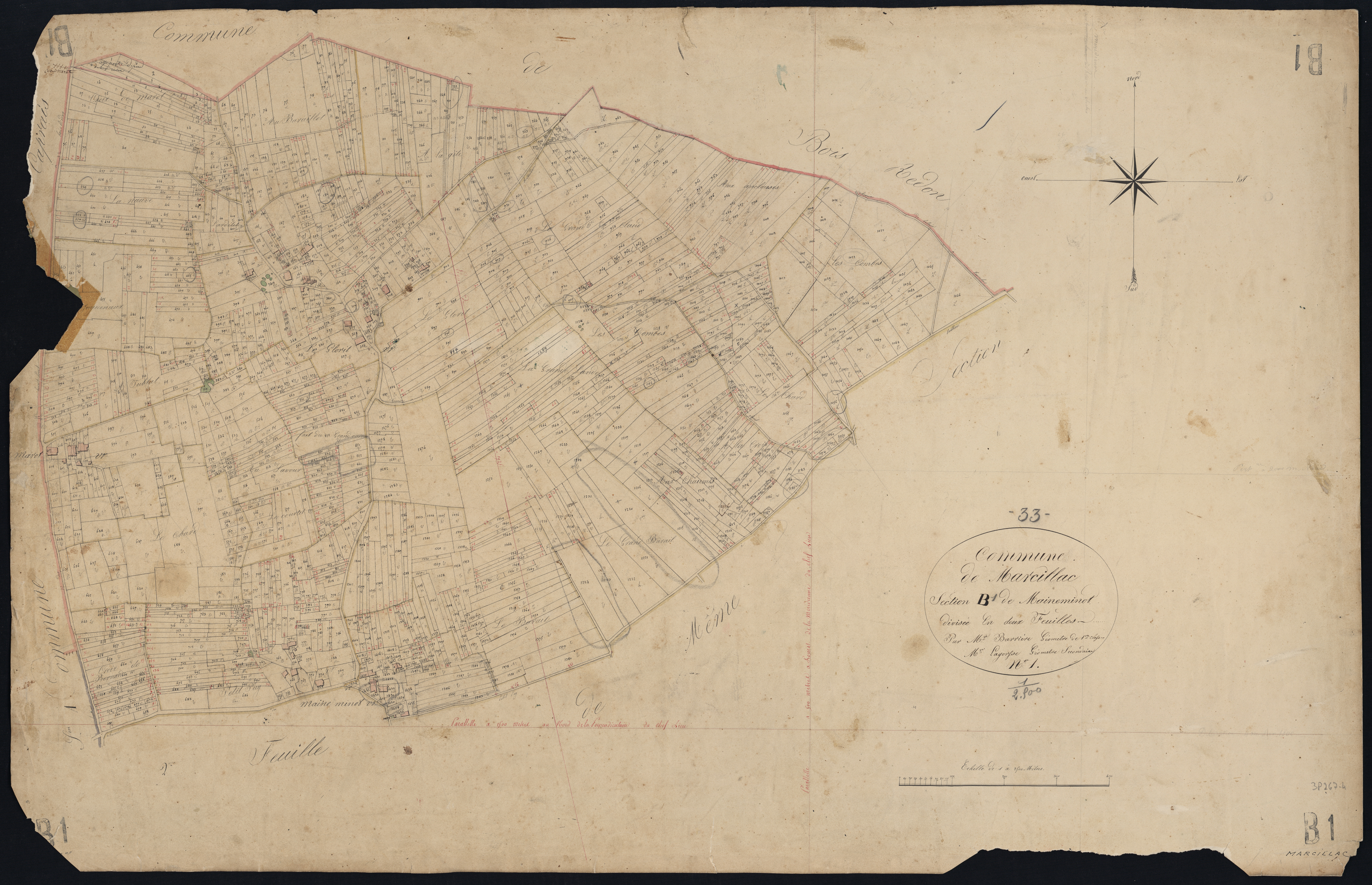 Marcillac - -Section B feuille 1 : Maineminot