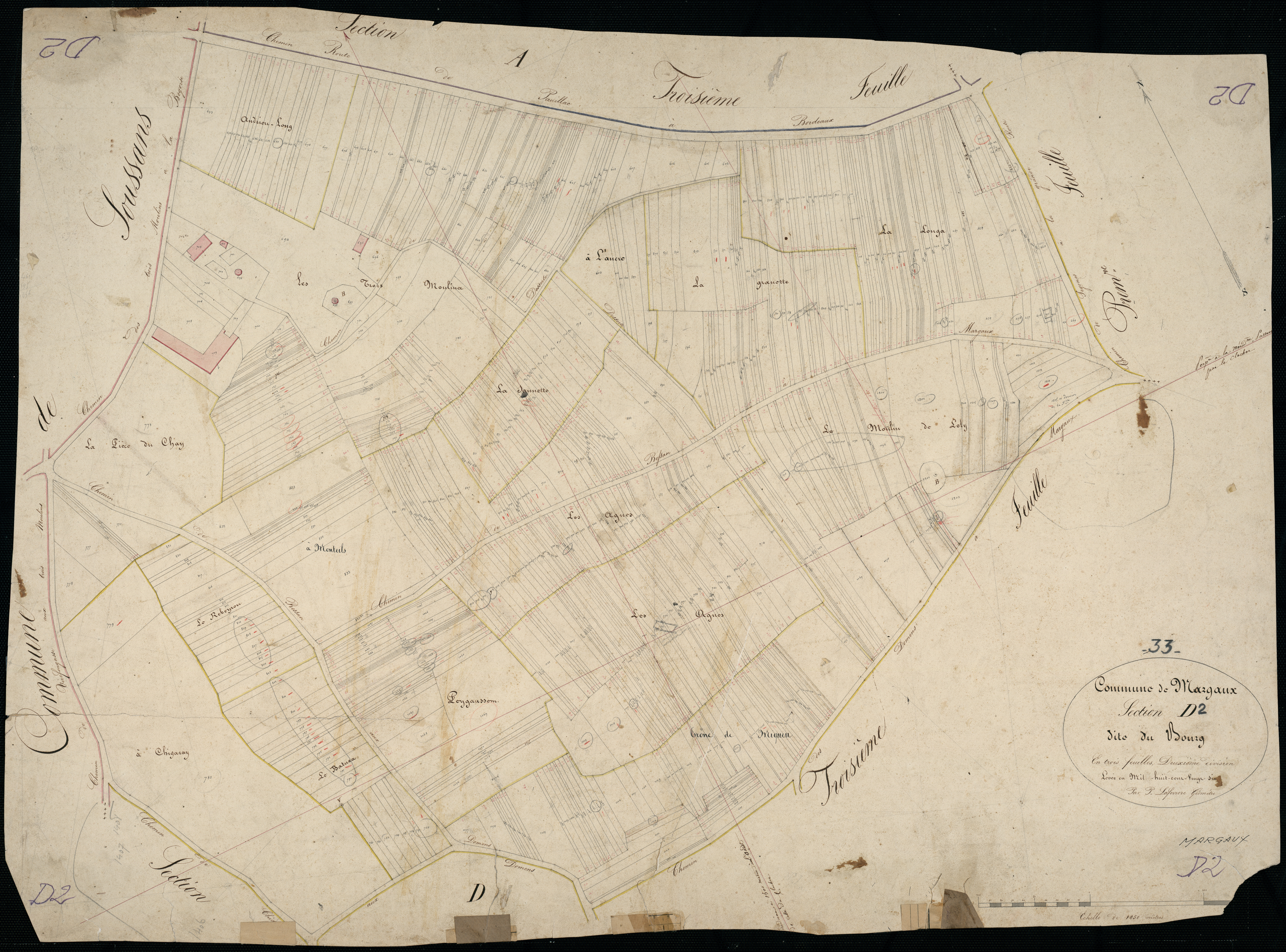 Margaux - -Section D feuille 2 : Le Bourg