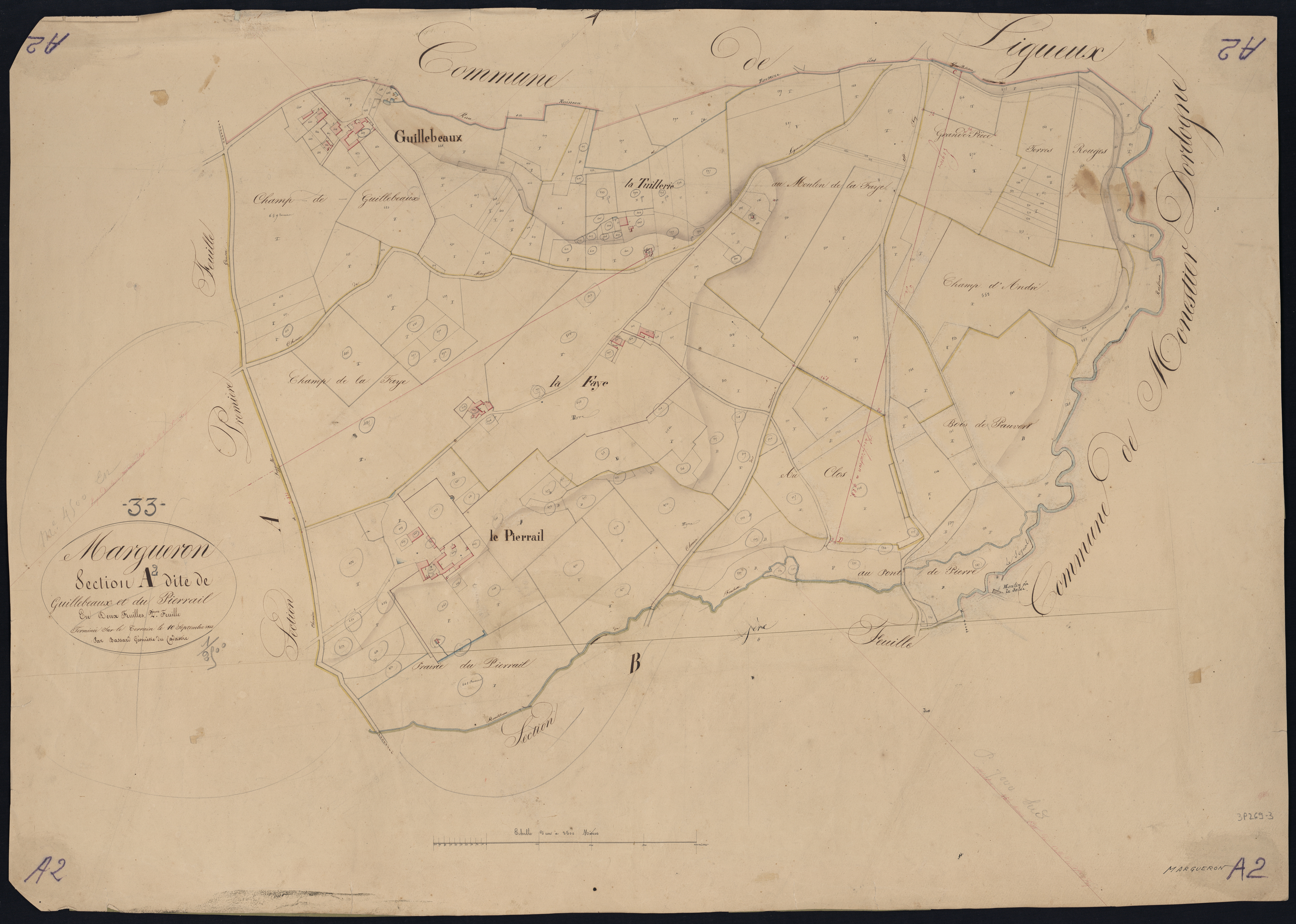 Margueron - -Section A feuille 2 : Guillebeaux et Le-Pierrail