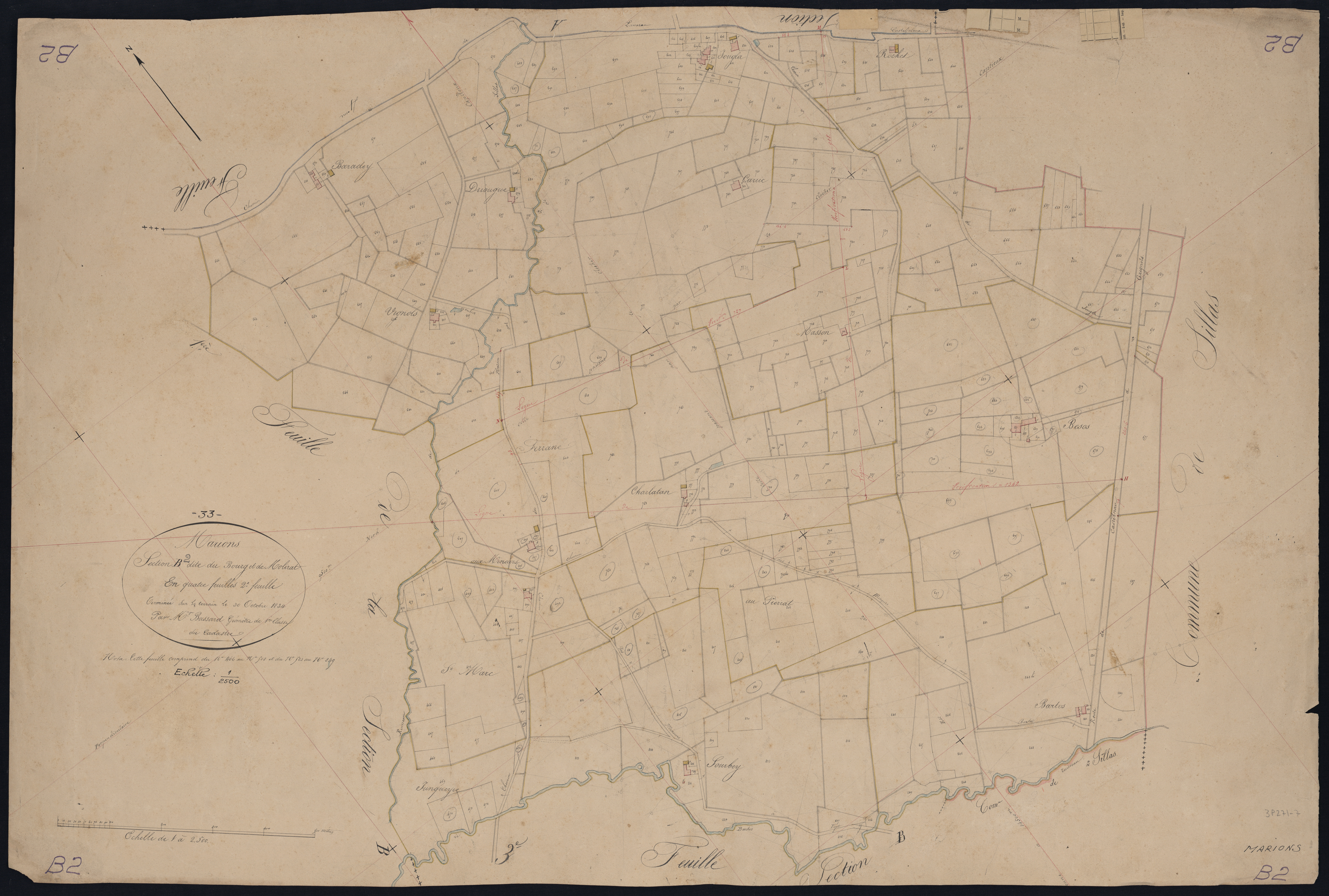Marions - -Section B feuille 2 : Le Bourg et Molirat