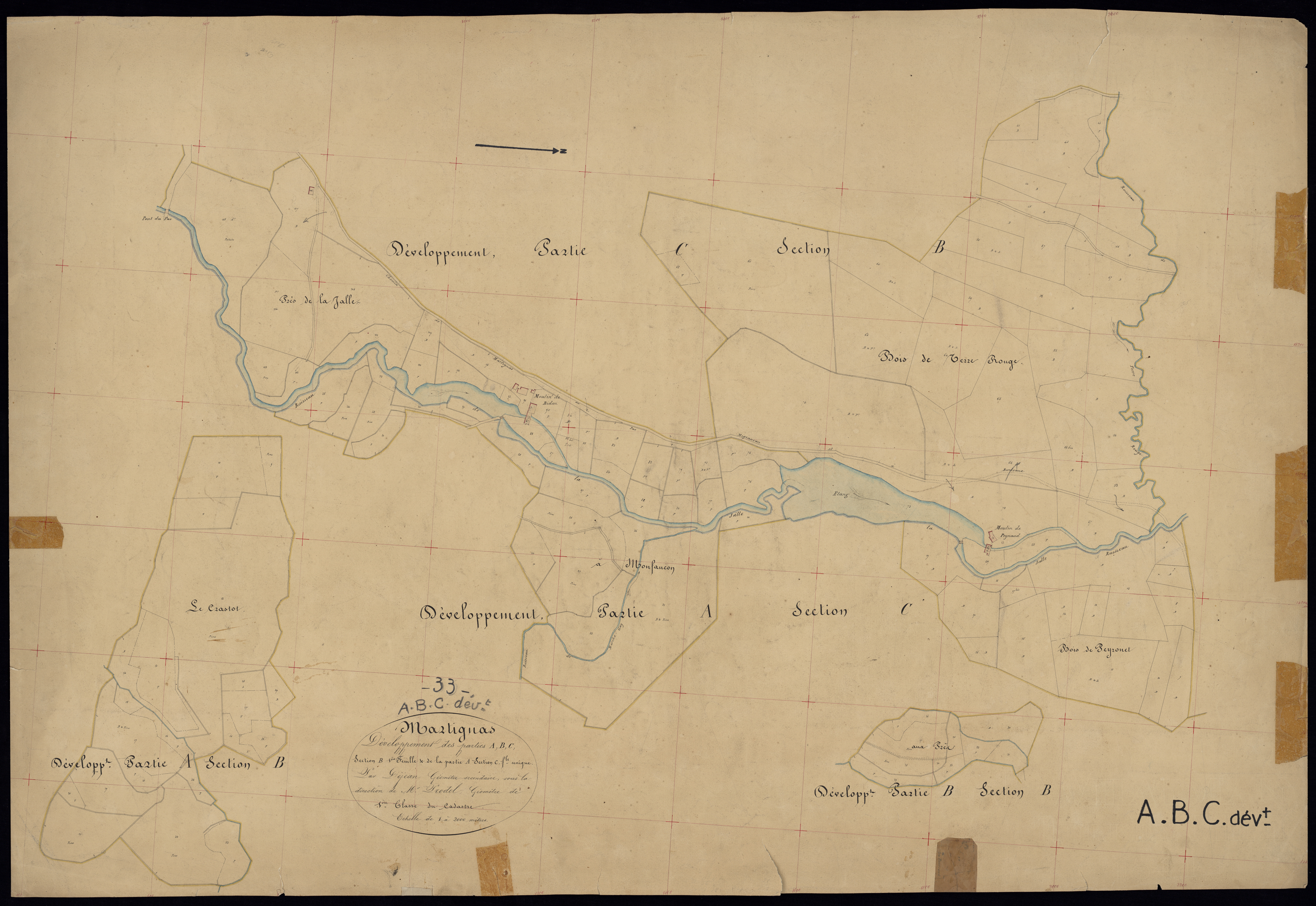 Martignas-sur-Jalle - -Section B feuille 1 : Le Bourg
