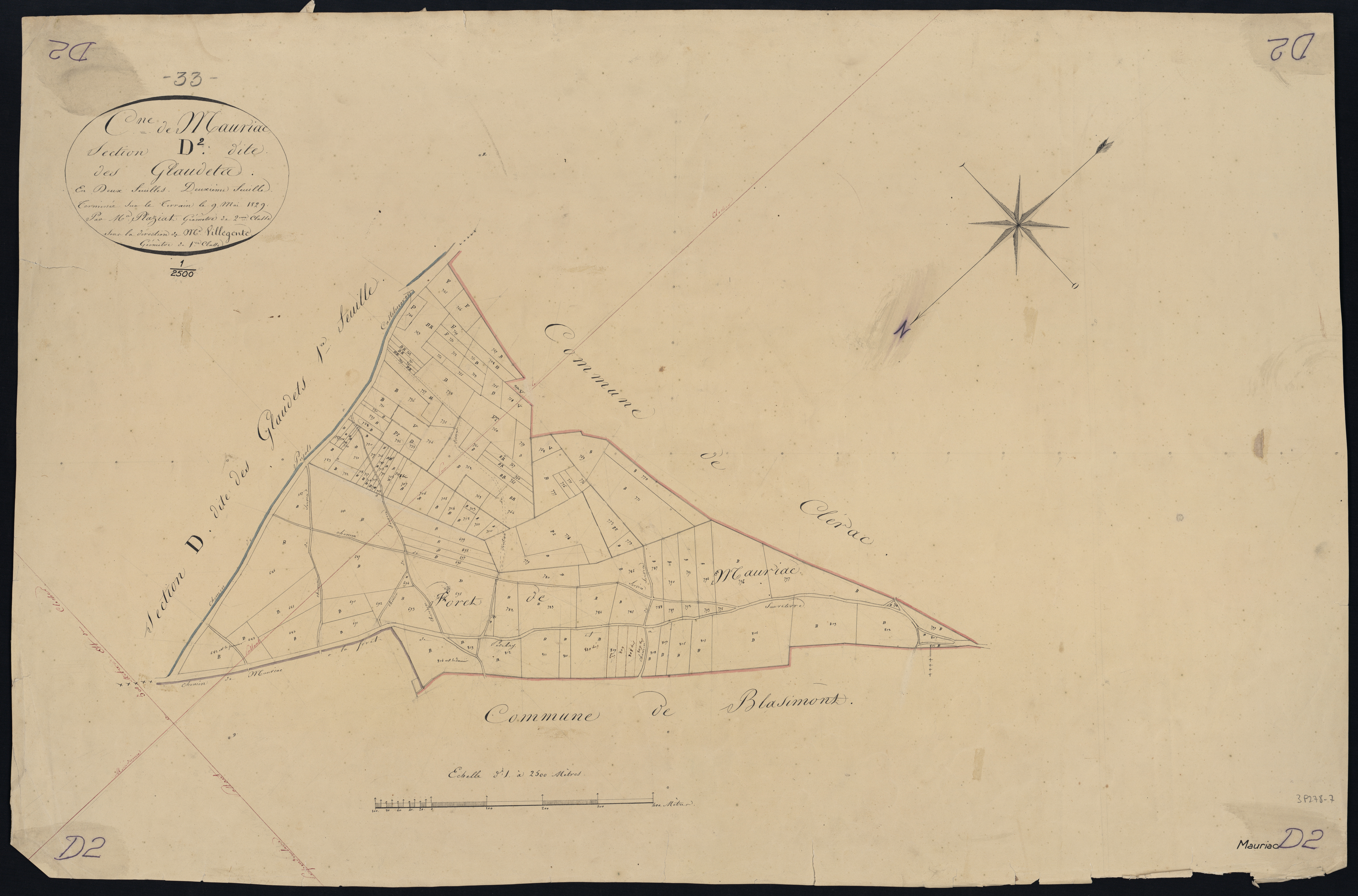 Mauriac - -Section D feuille 2 : Les Glaudets