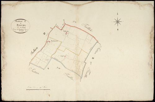 Mazères - -Section C feuille 1 : Le Bourg