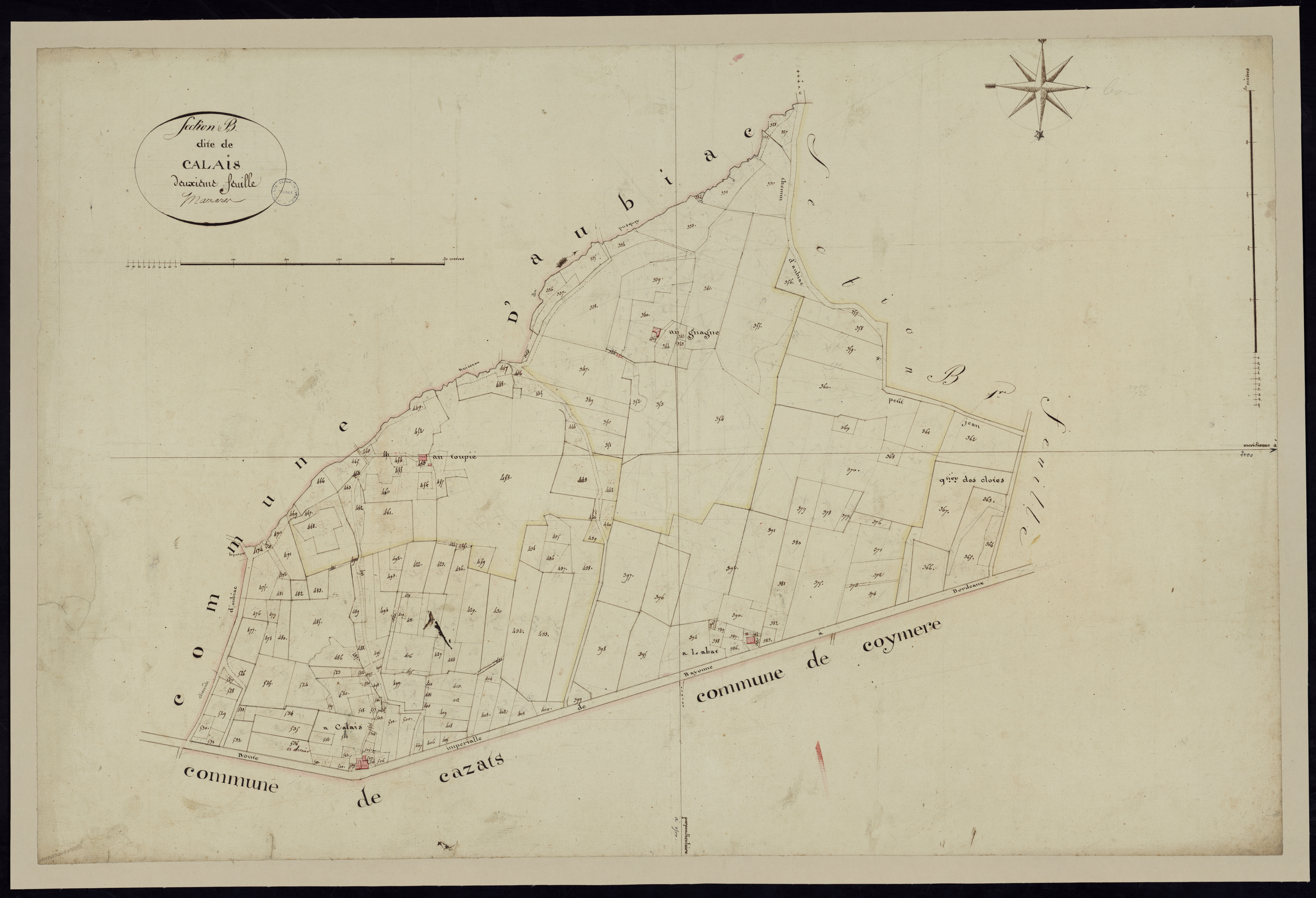 Mazères - -Section B feuille 2 : Calais