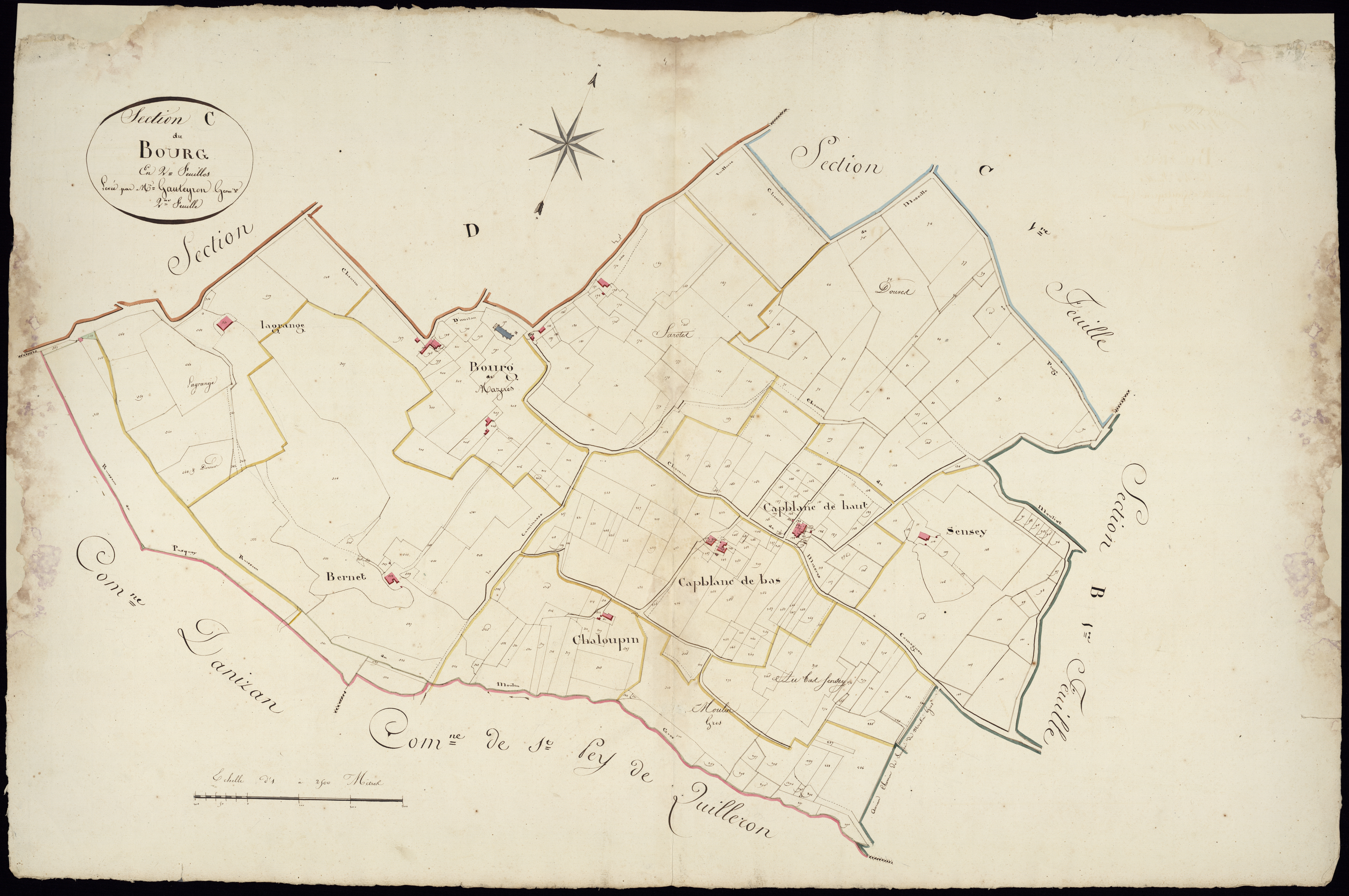 Mazères - -Section C feuille 2 : Le Bourg
