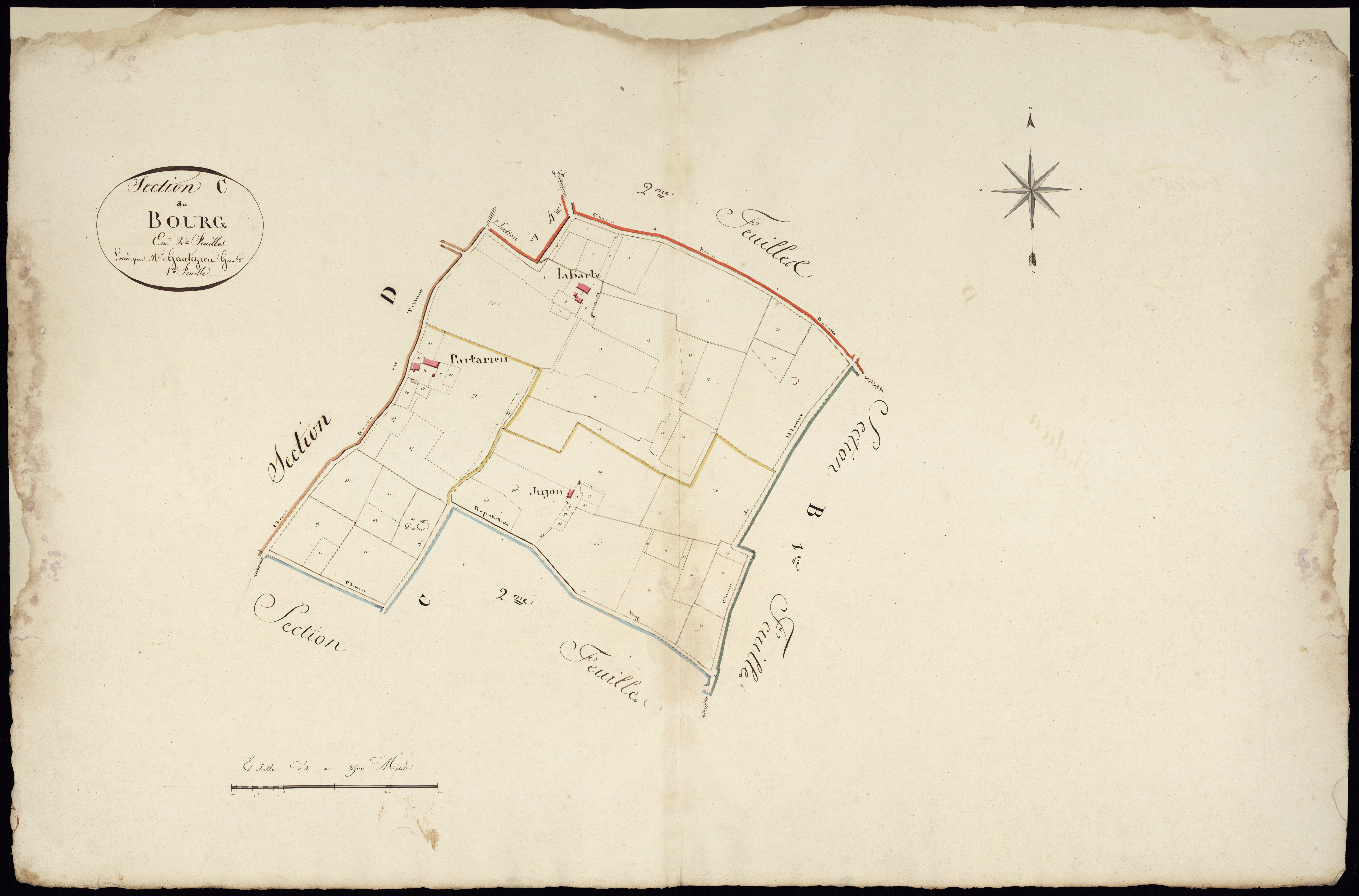 Mazères - -Section C feuille 1 : Le Bourg