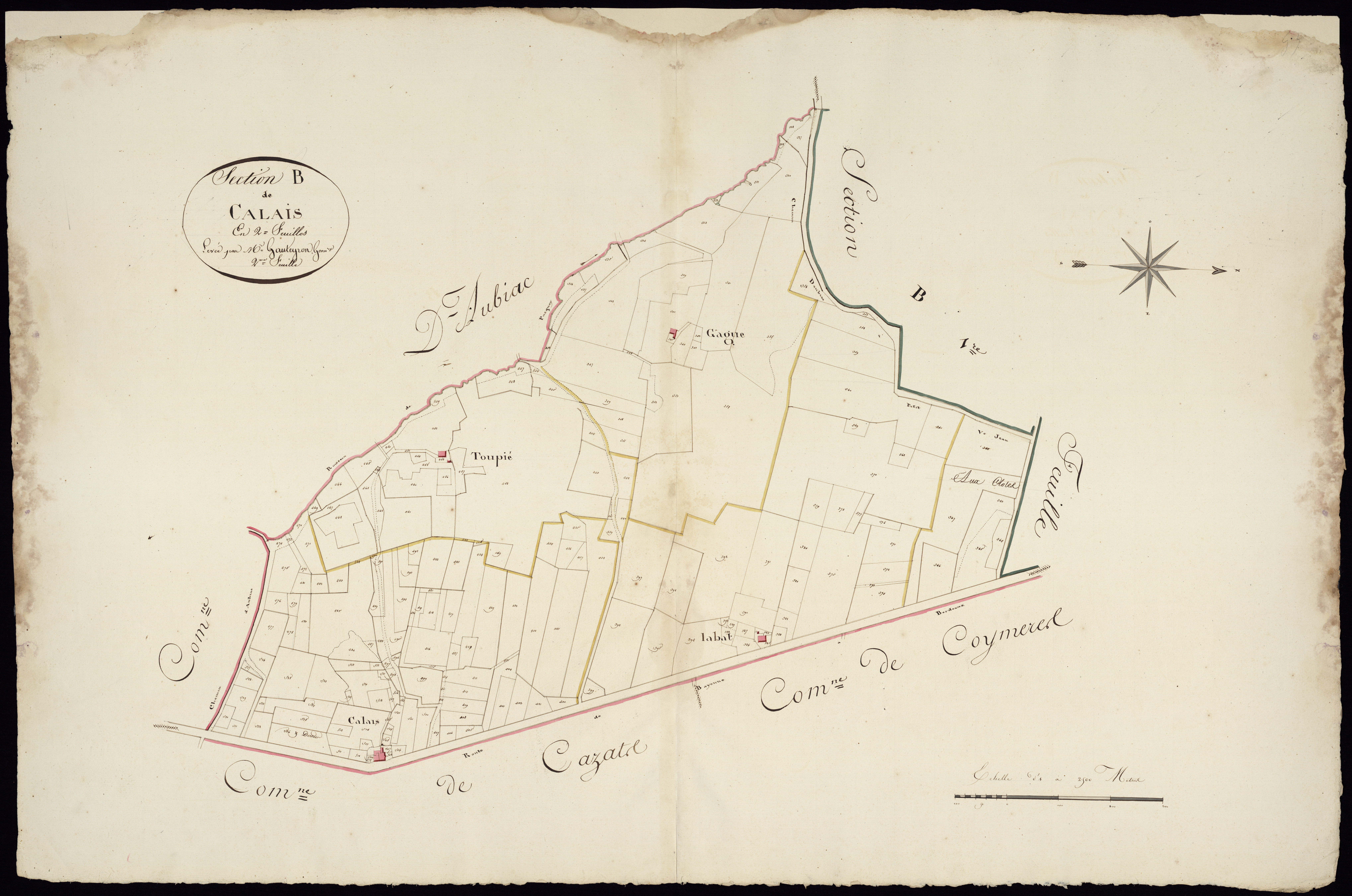 Mazères - -Section B feuille 2 : Calais