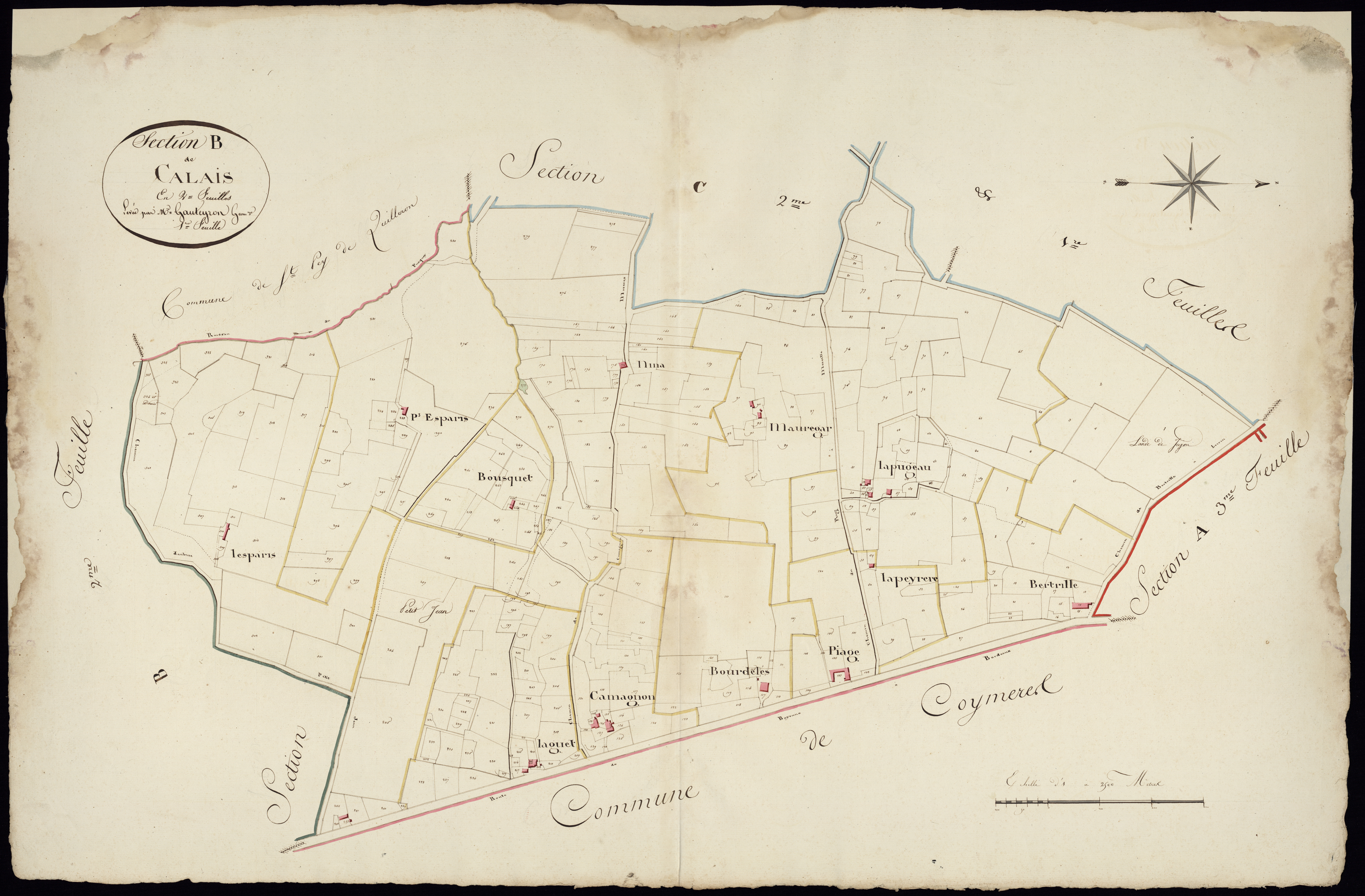 Mazères - -Section B feuille 1 : Calais