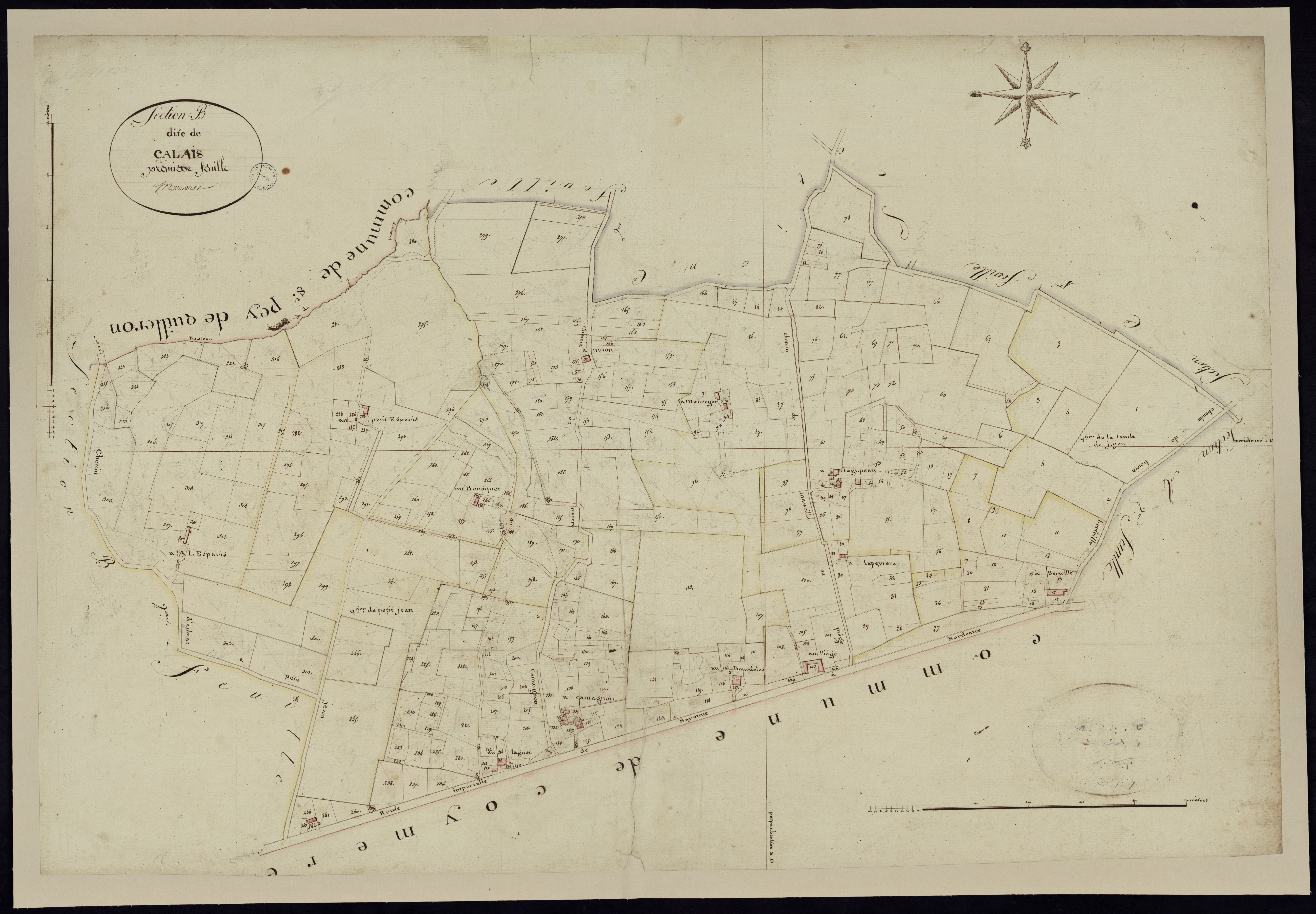 Mazères - -Section B feuille 1 : Calais
