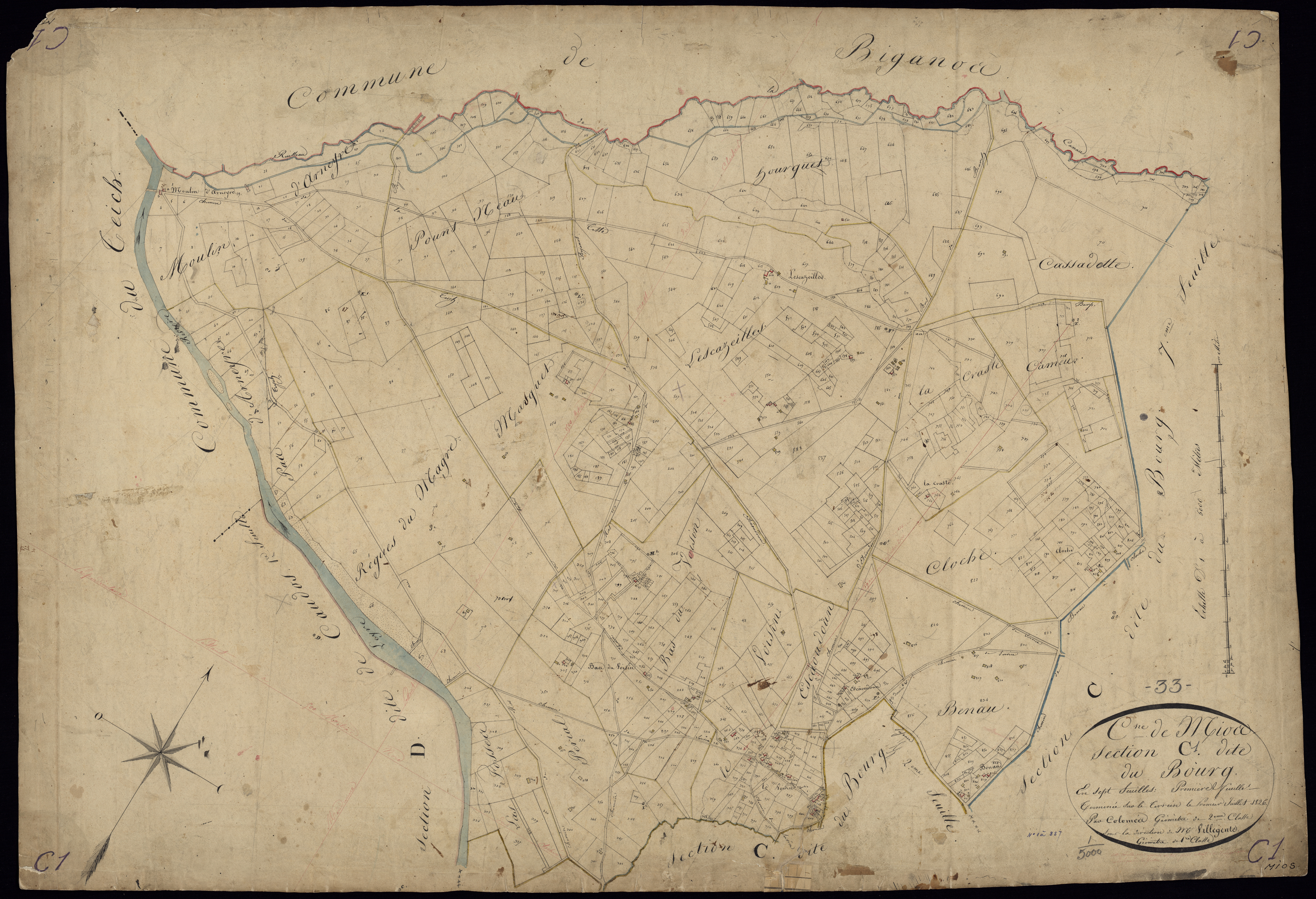 Mios - -Section C feuille 1 : Le Bourg
