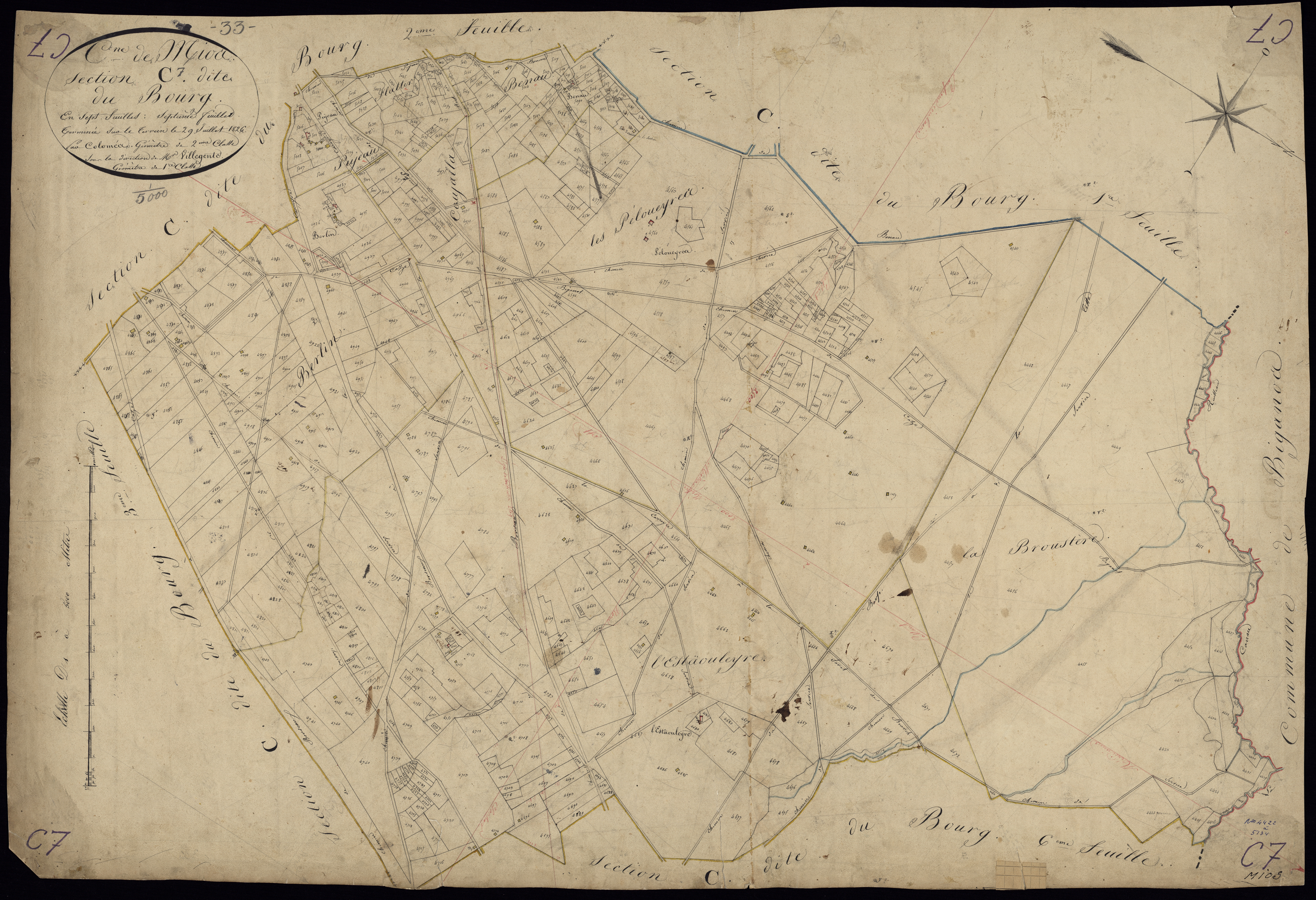Mios - -Section C feuille 7 : Le Bourg