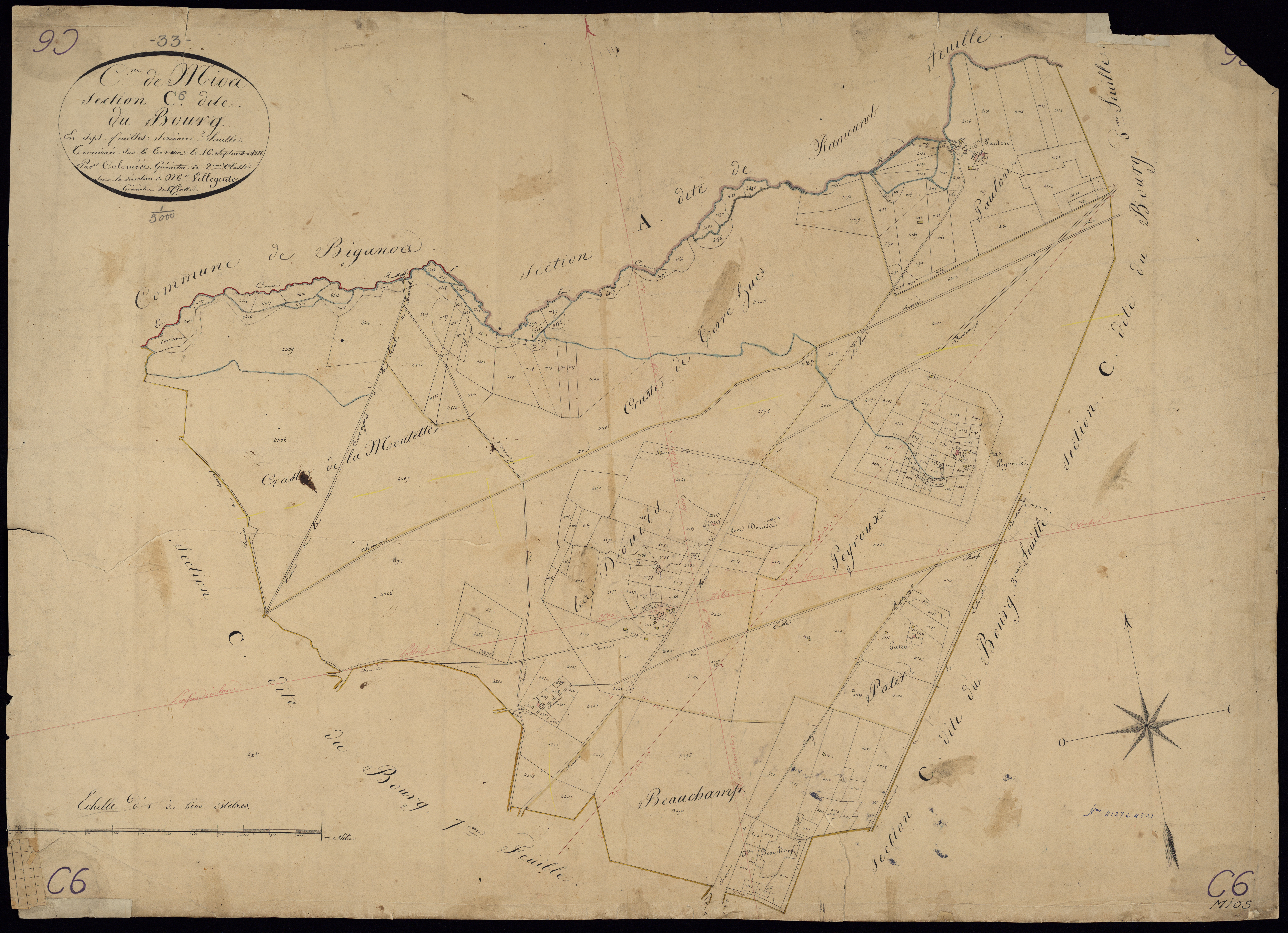 Mios - -Section C feuille 6 : Le Bourg