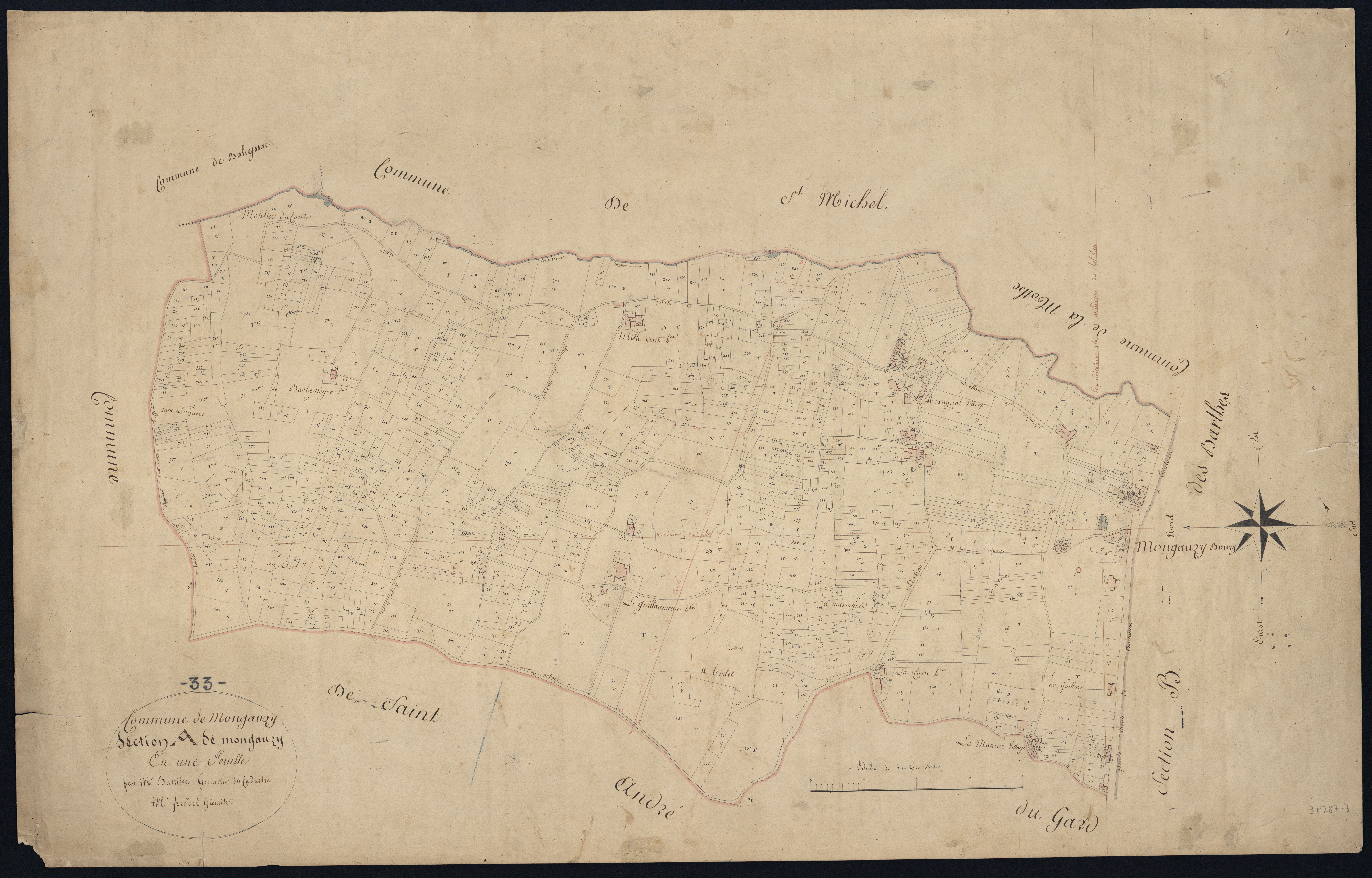 Mongauzy - -Section A feuille unique :