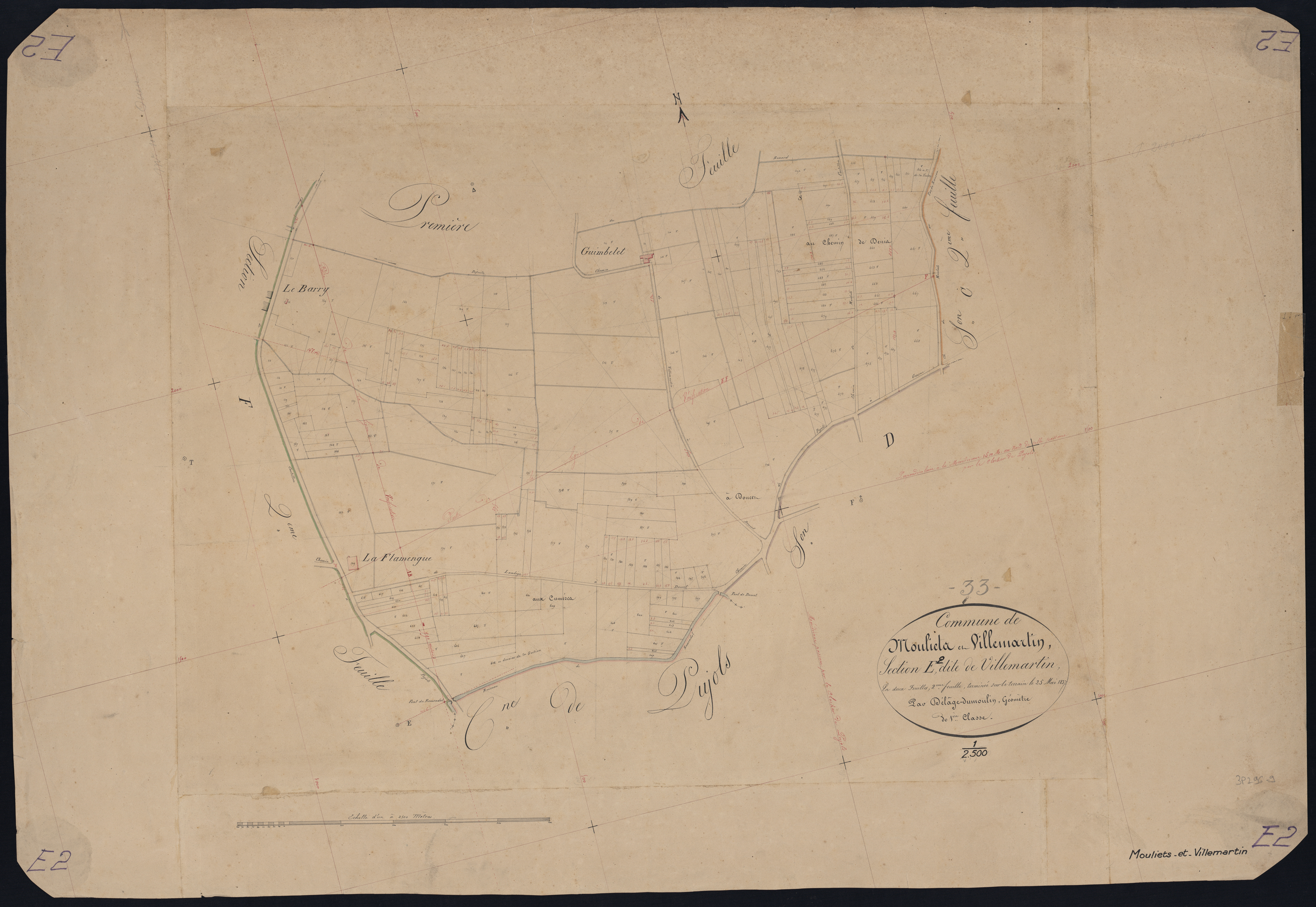 Mouliets-et-Villemartin - -Section E feuille 2 : Villemartin