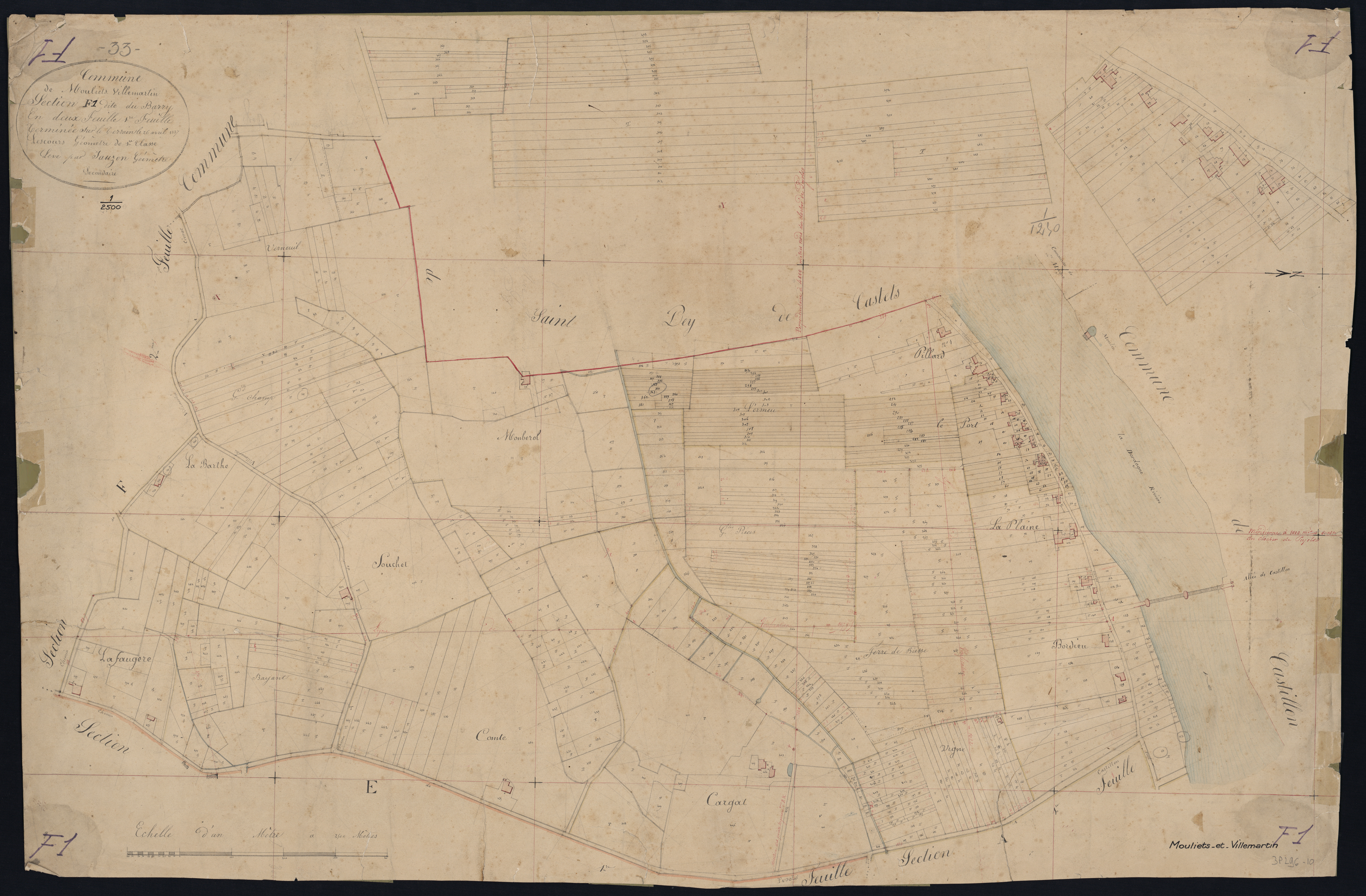 Mouliets-et-Villemartin - -Section F feuille 1 : Le Barry