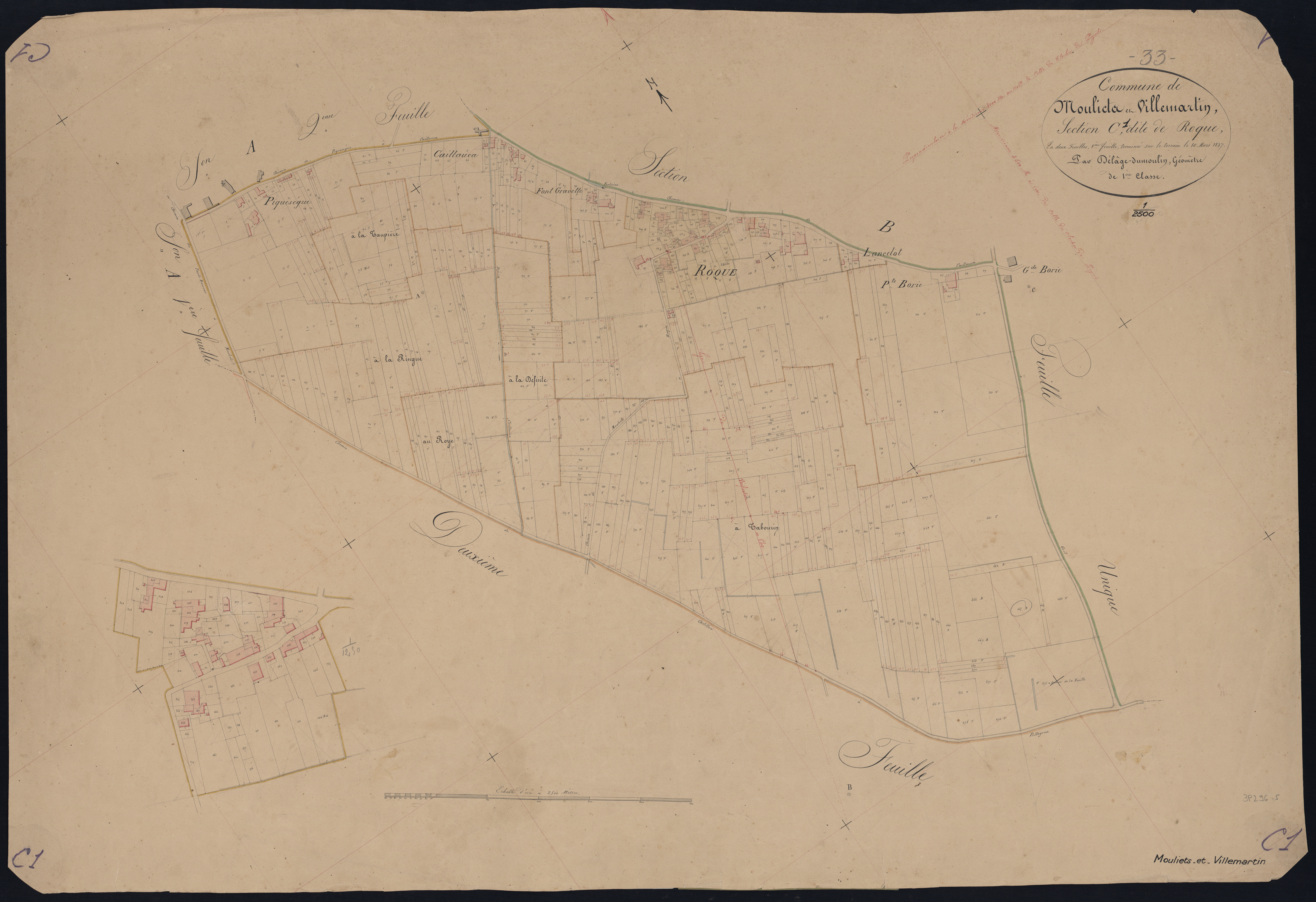Mouliets-et-Villemartin - -Section C feuille 1 : Roque