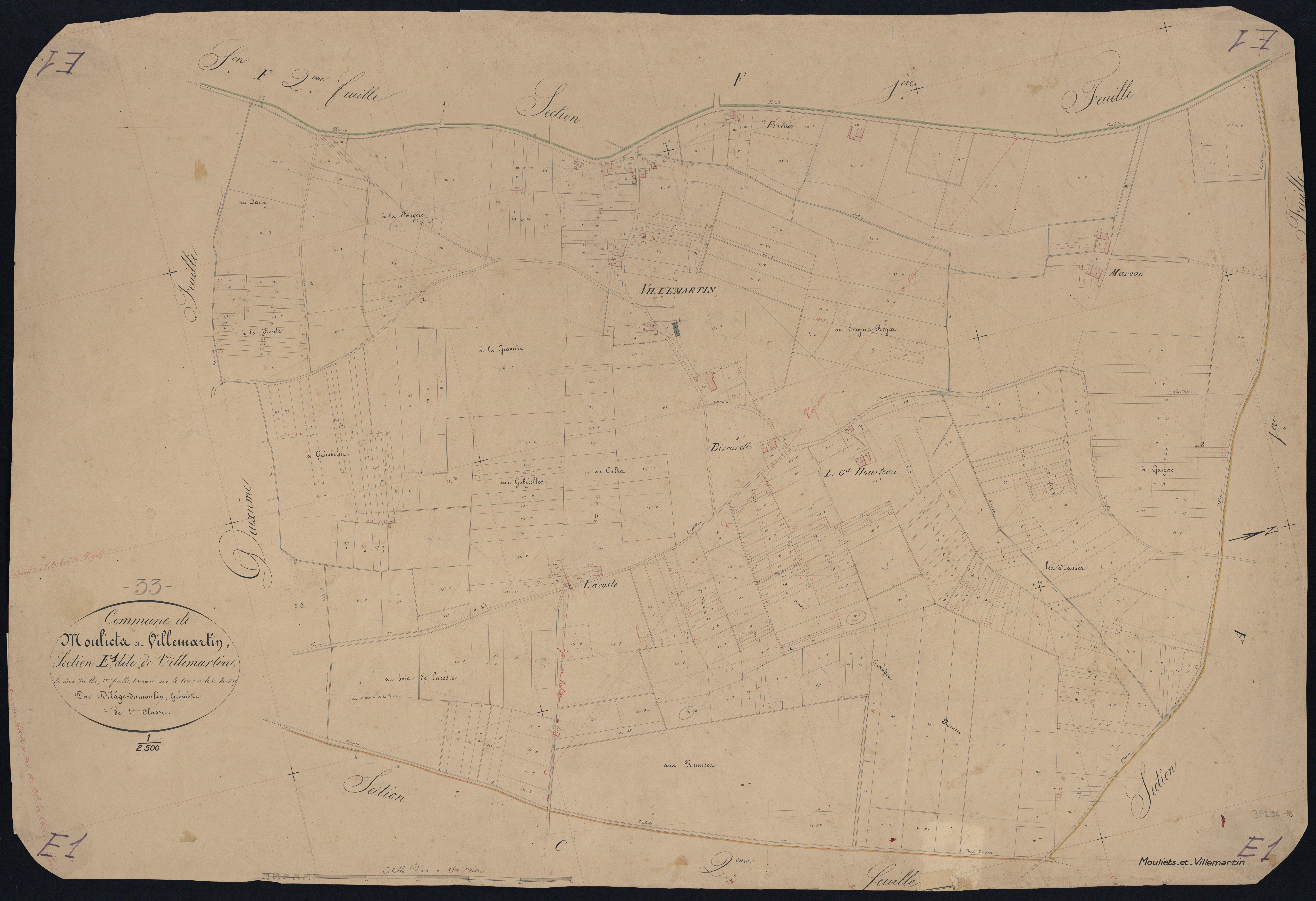 Mouliets-et-Villemartin - -Section E feuille 1 : Villemartin