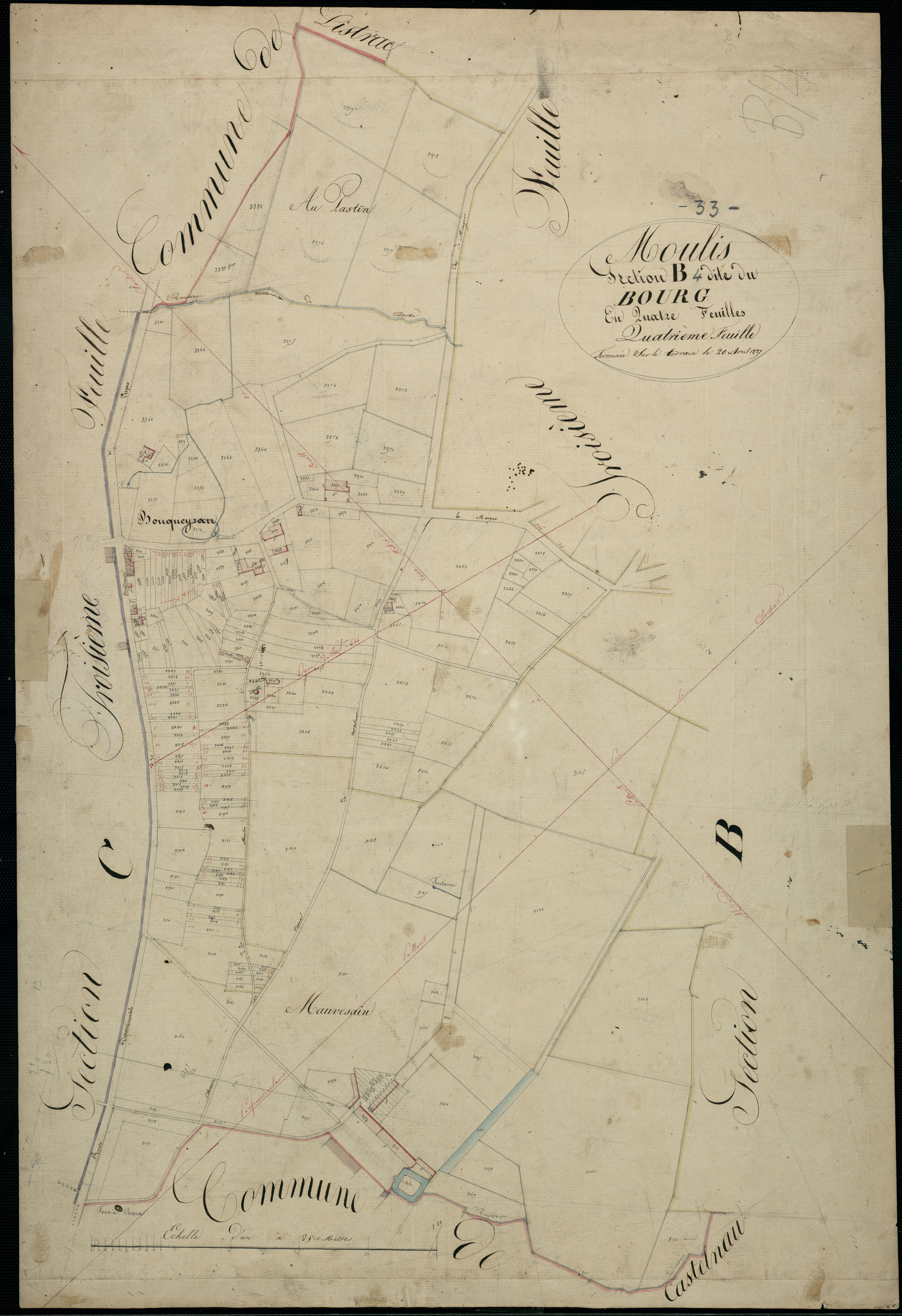 Moulis-en-Médoc - -Section B feuille 4 : Le Bourg
