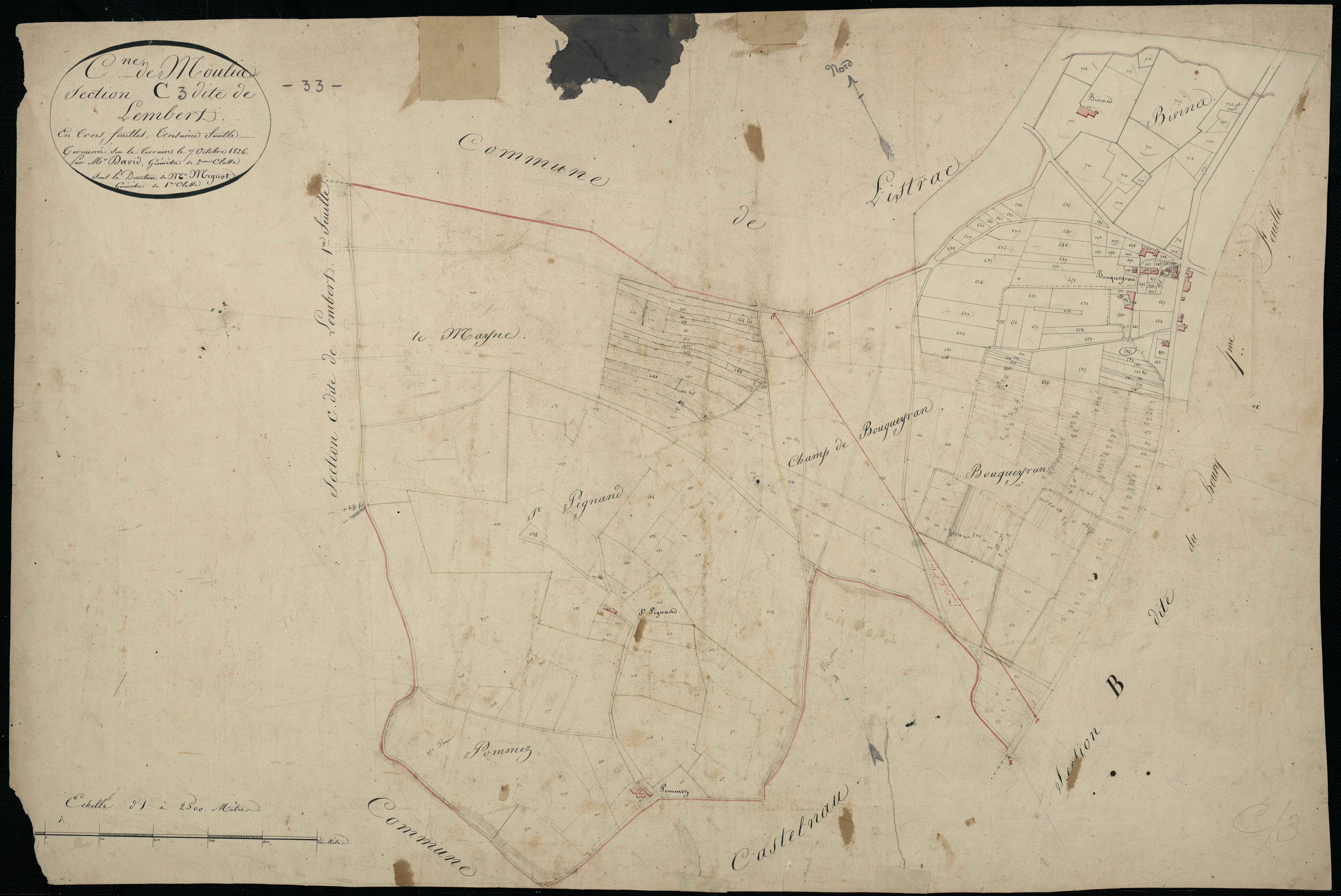 Moulis-en-Médoc - -Section C feuille 3 : Lembert