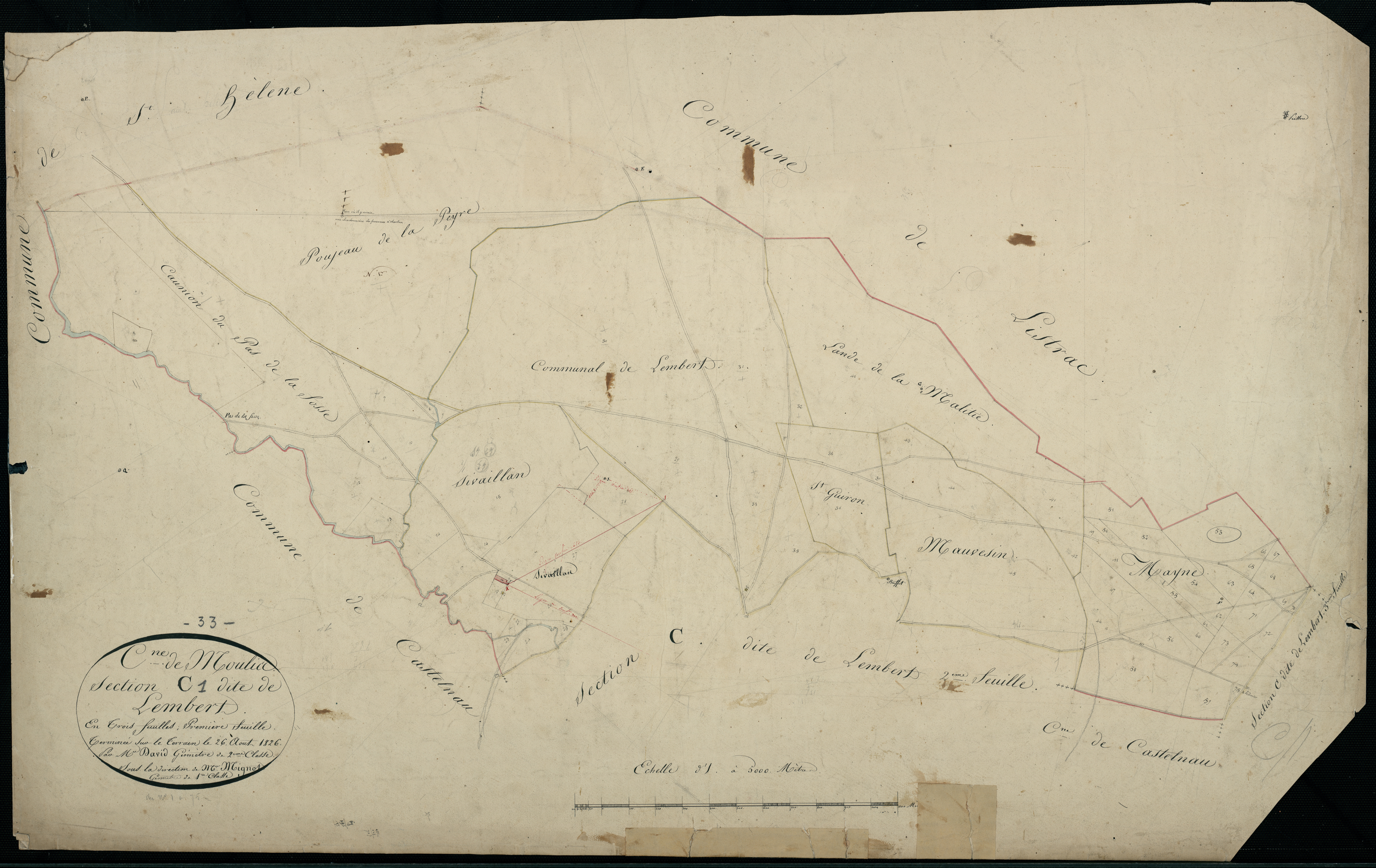 Moulis-en-Médoc - -Section C feuille 1 : Lembert