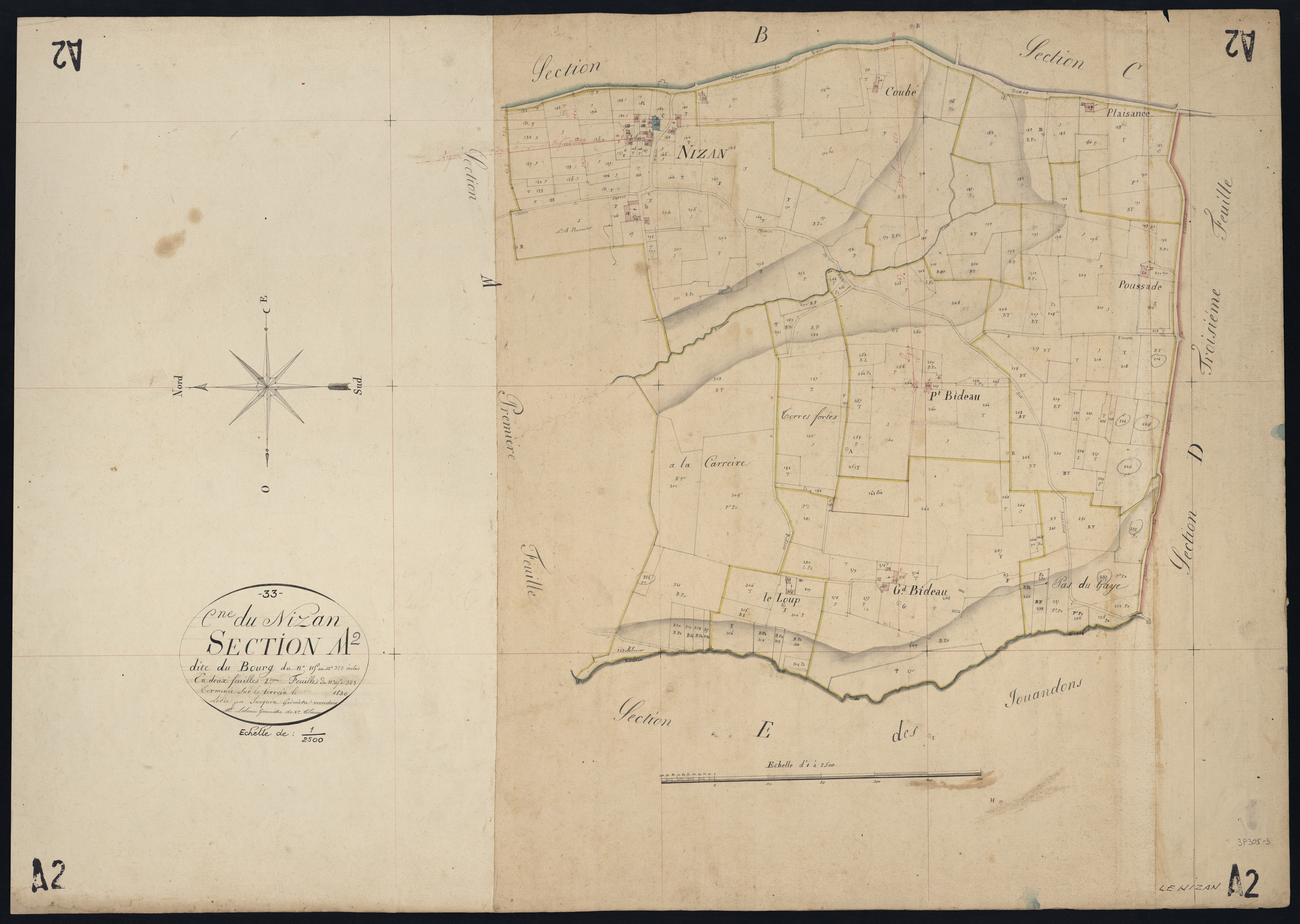 Le Nizan - -Section A feuille 2 : Le Bourg
