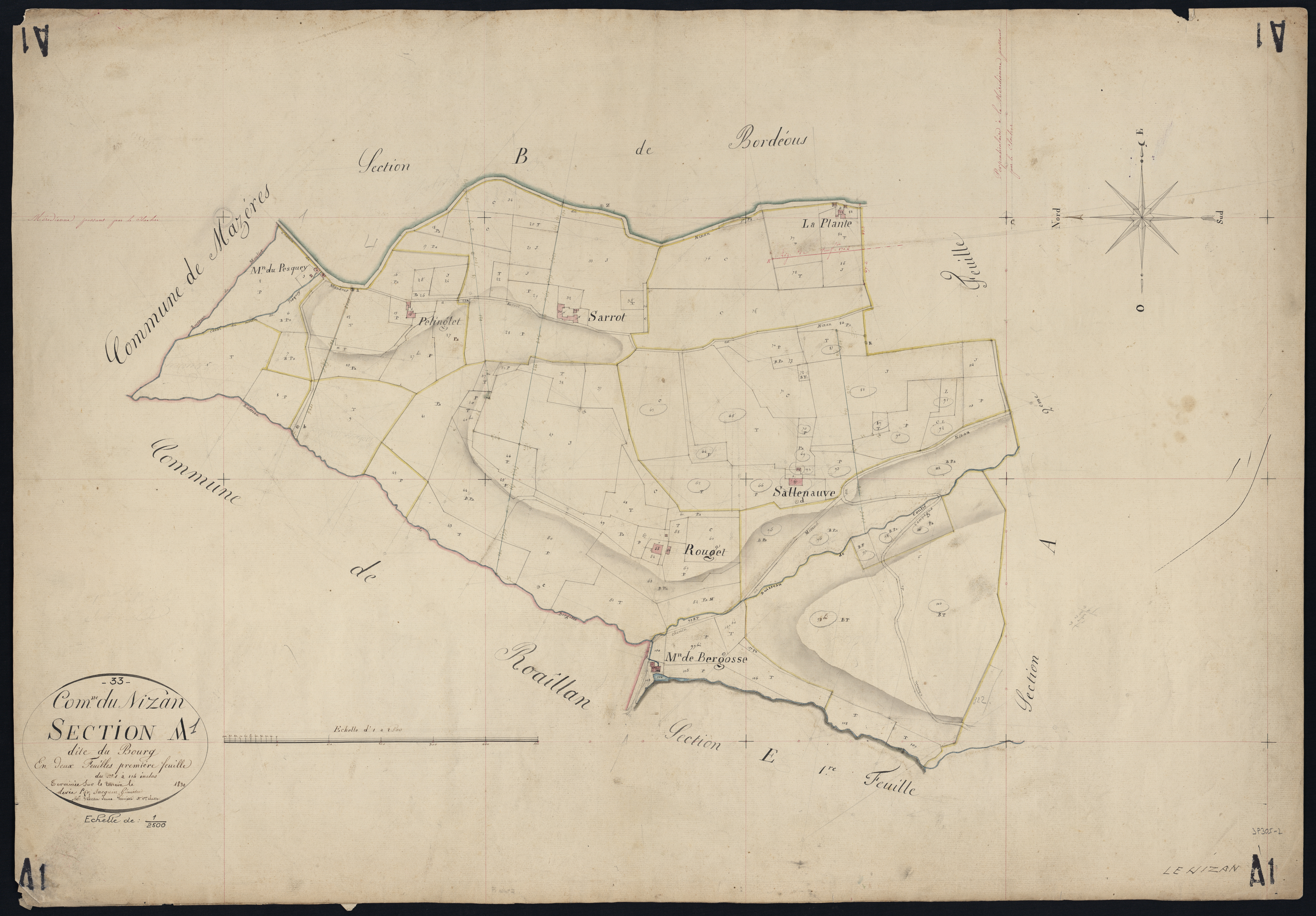 Le Nizan - -Section A feuille 1 : Le Bourg