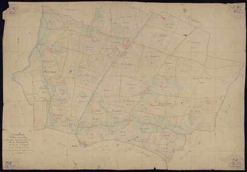 Noaillan - -Tableau d'assemblage sections B,C : La Saubotte , Castigues