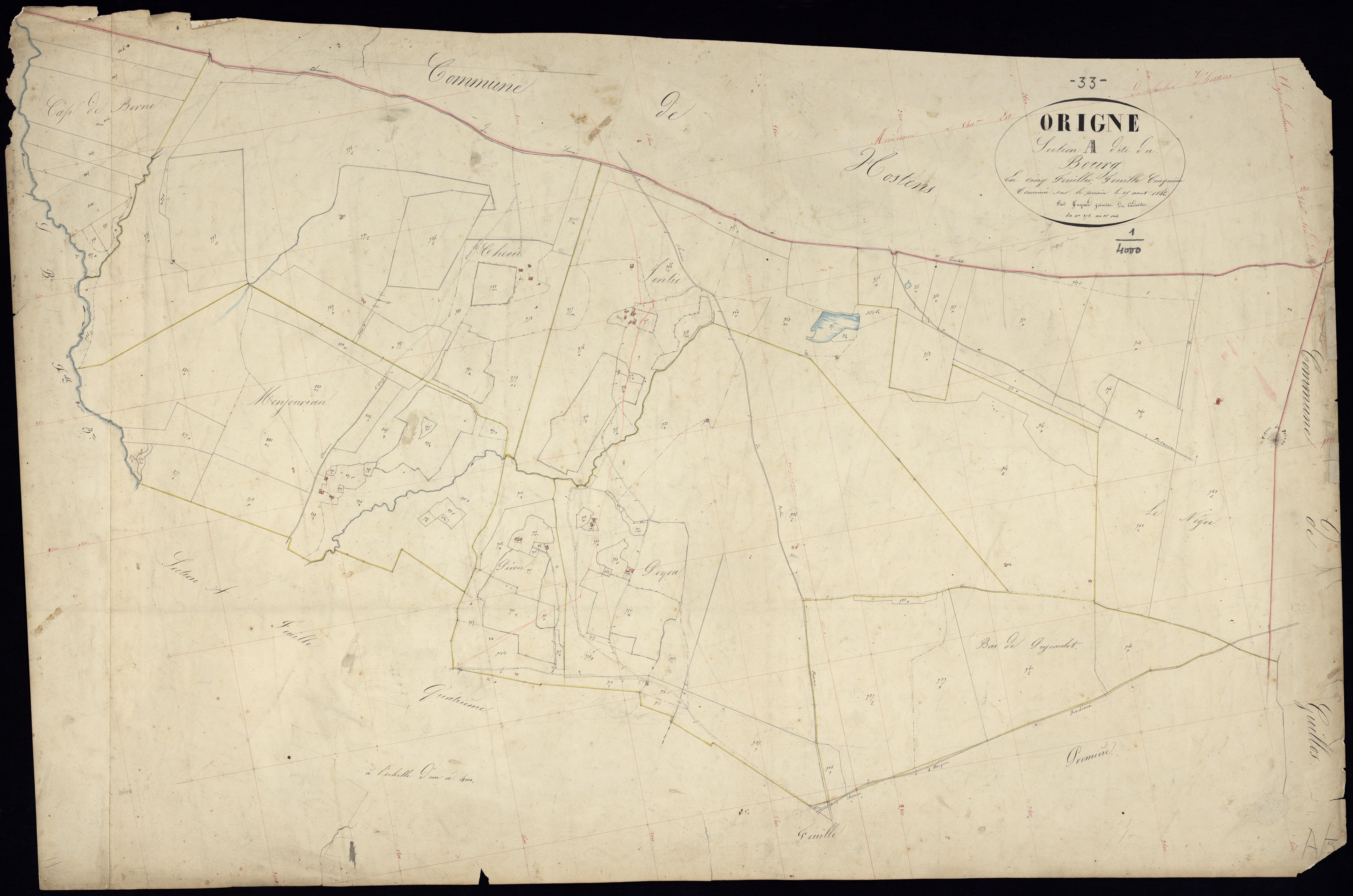 Origne - -Section A feuille 5 : Le Bourg
