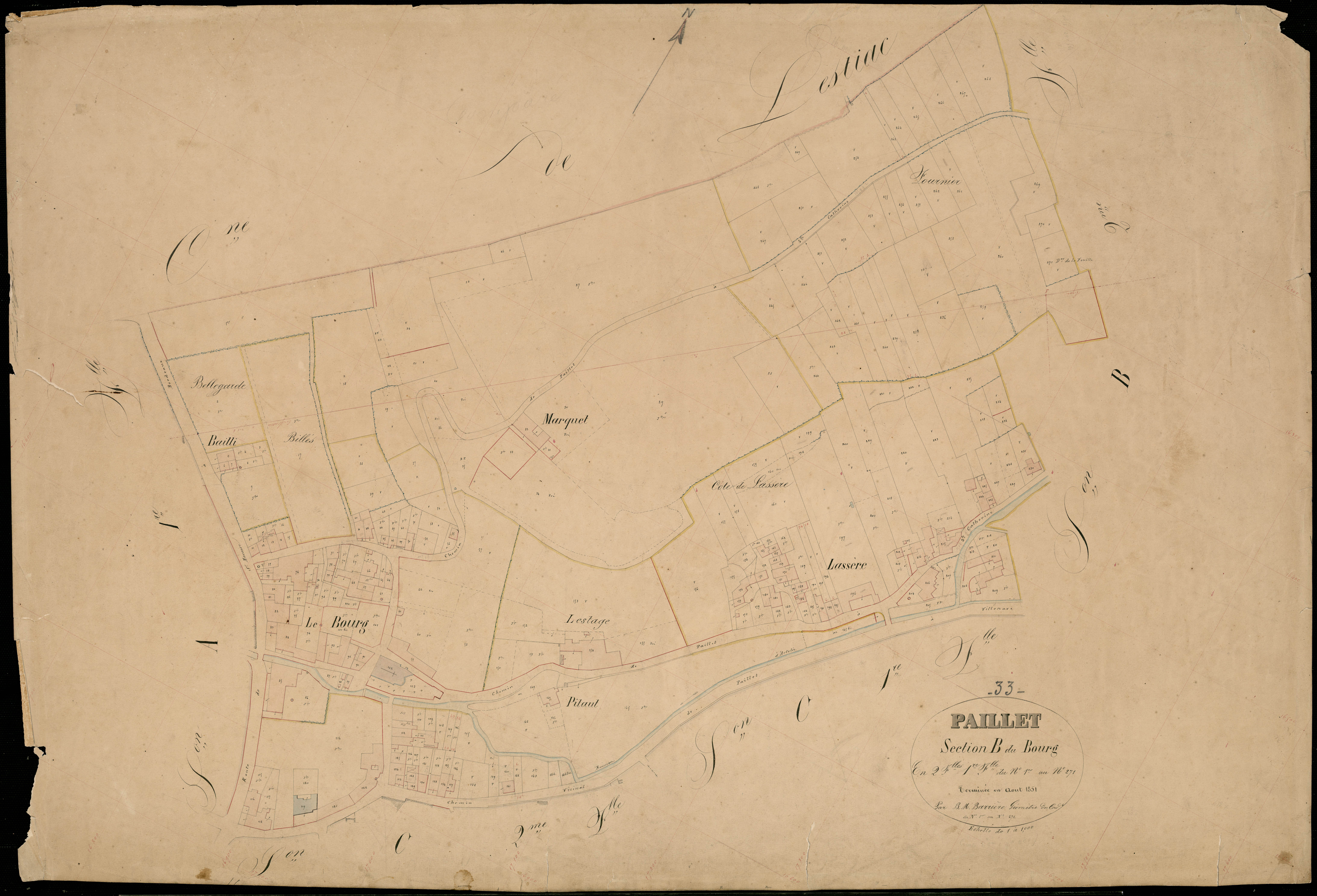 Paillet - -Section B feuille 1 : Le Bourg
