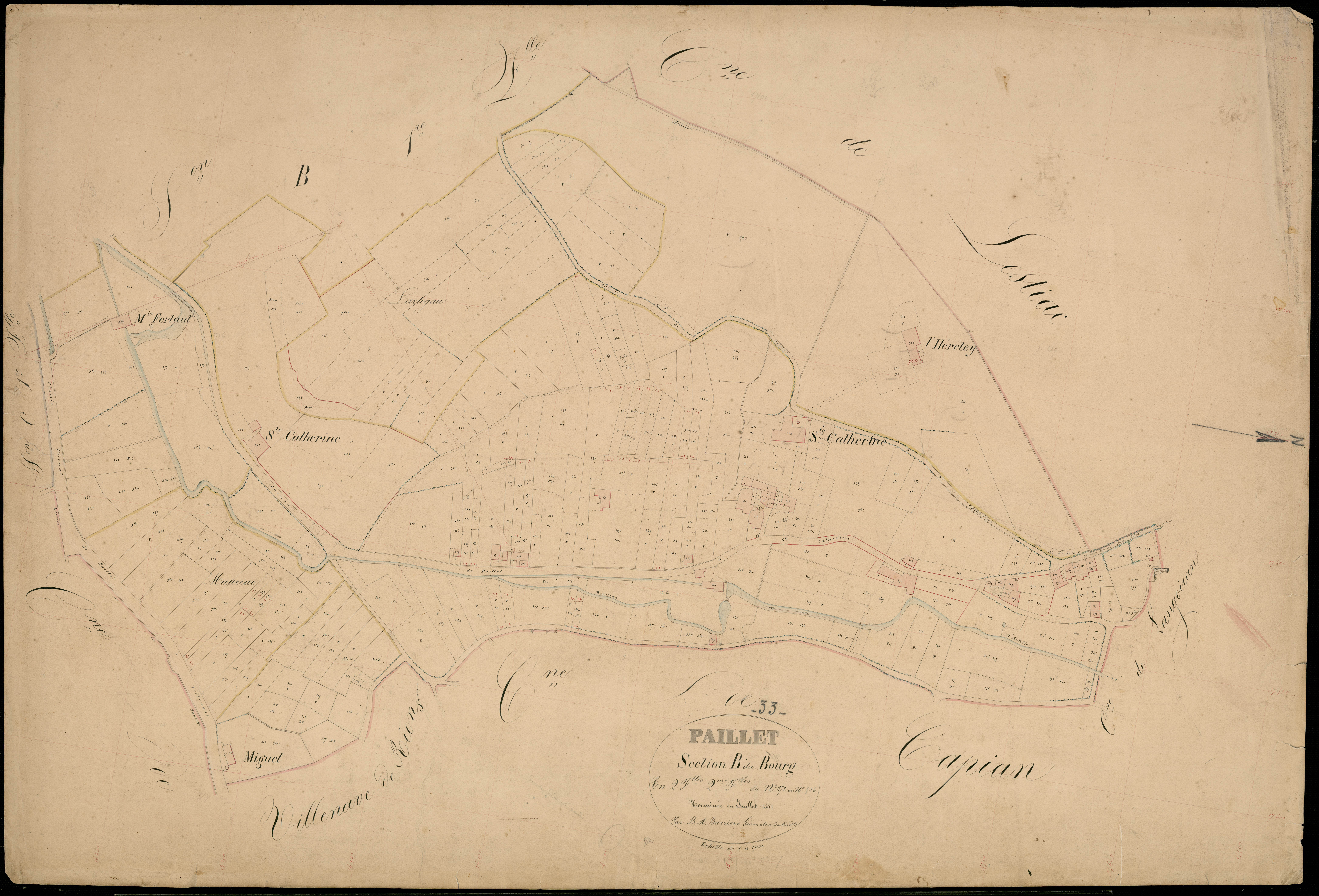 Paillet - -Section B feuille 2 : Le Bourg