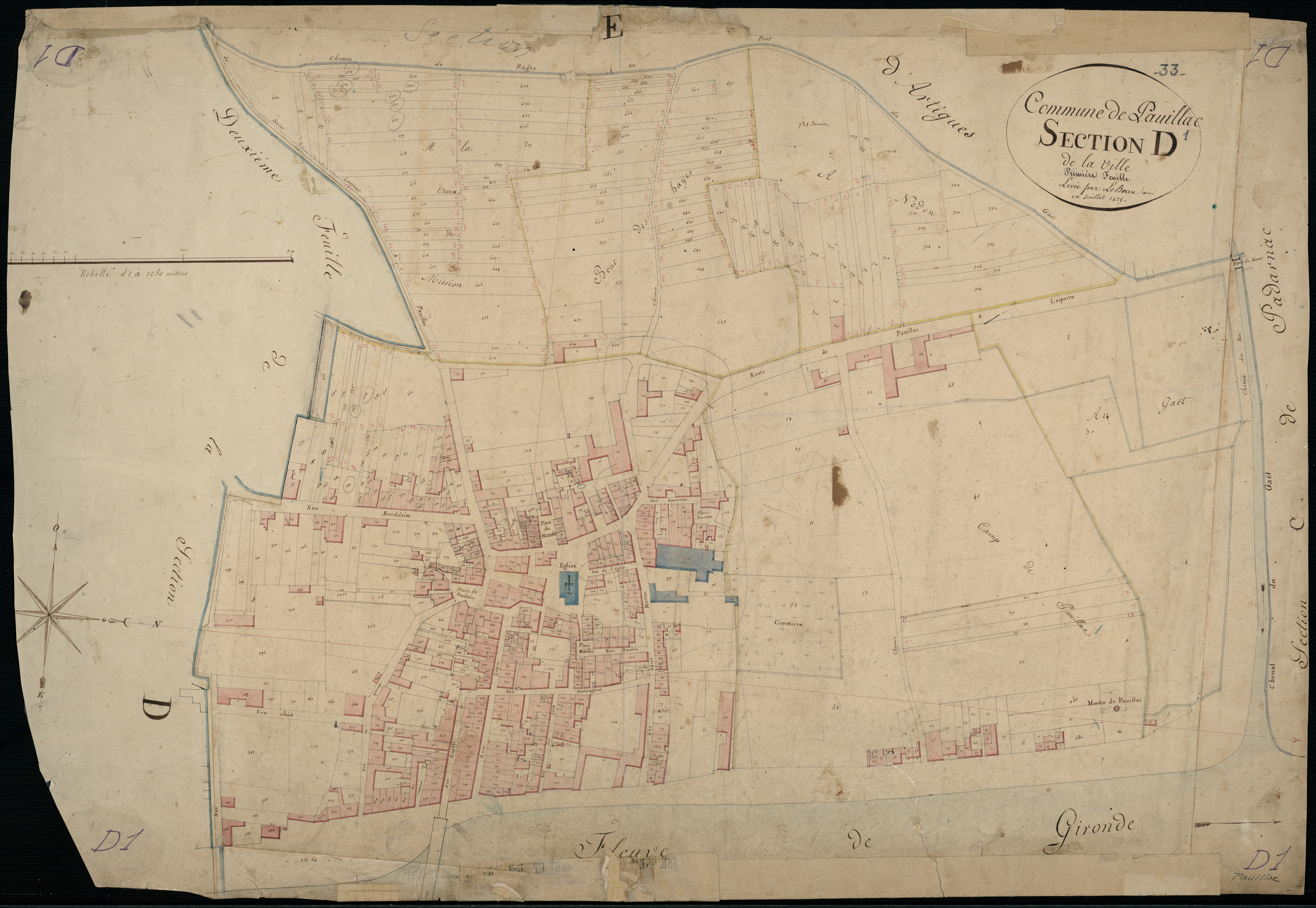 Pauillac - -Section D feuille 1 : La Ville