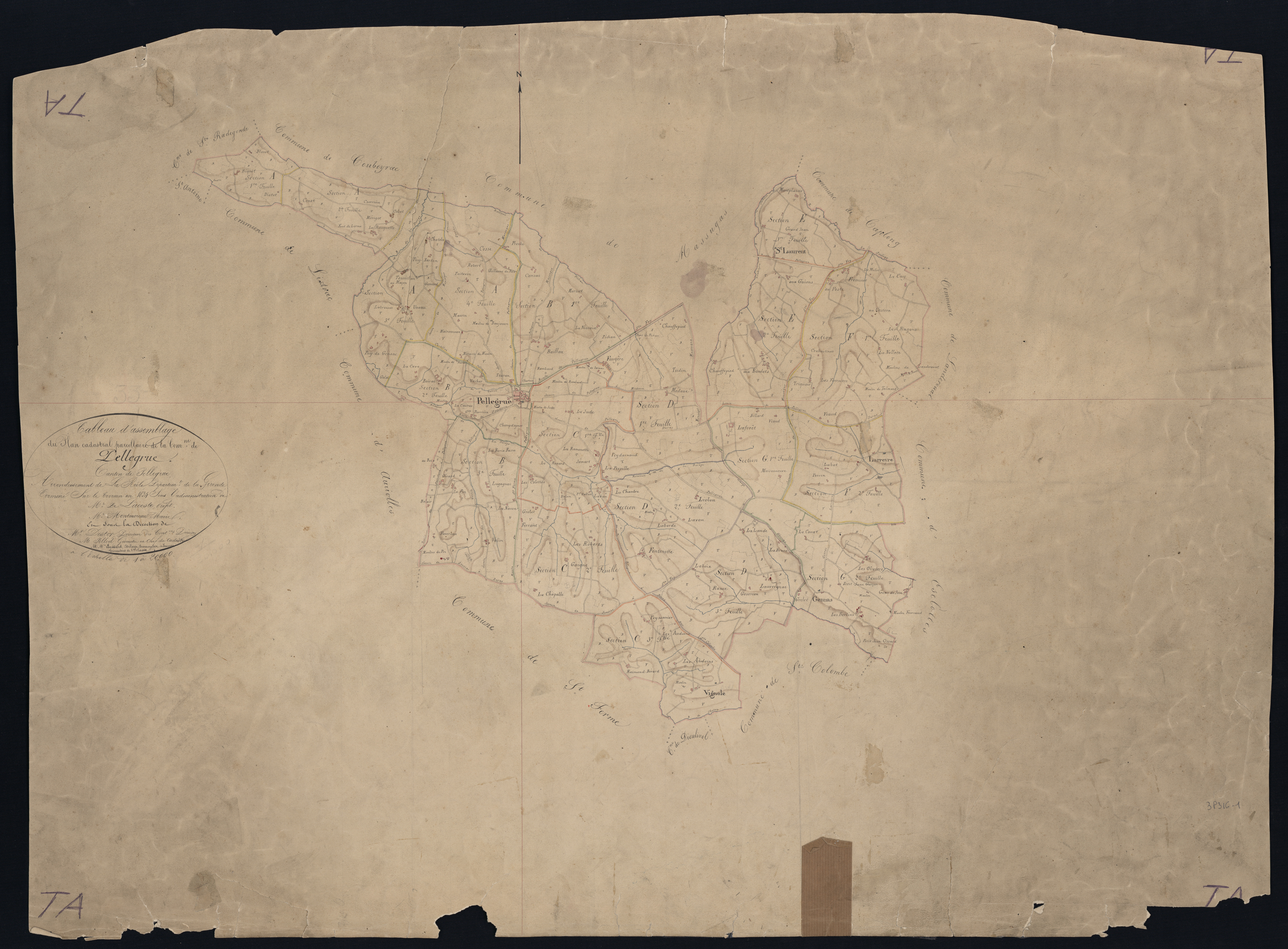 Pellegrue - -Tableau d'assemblage