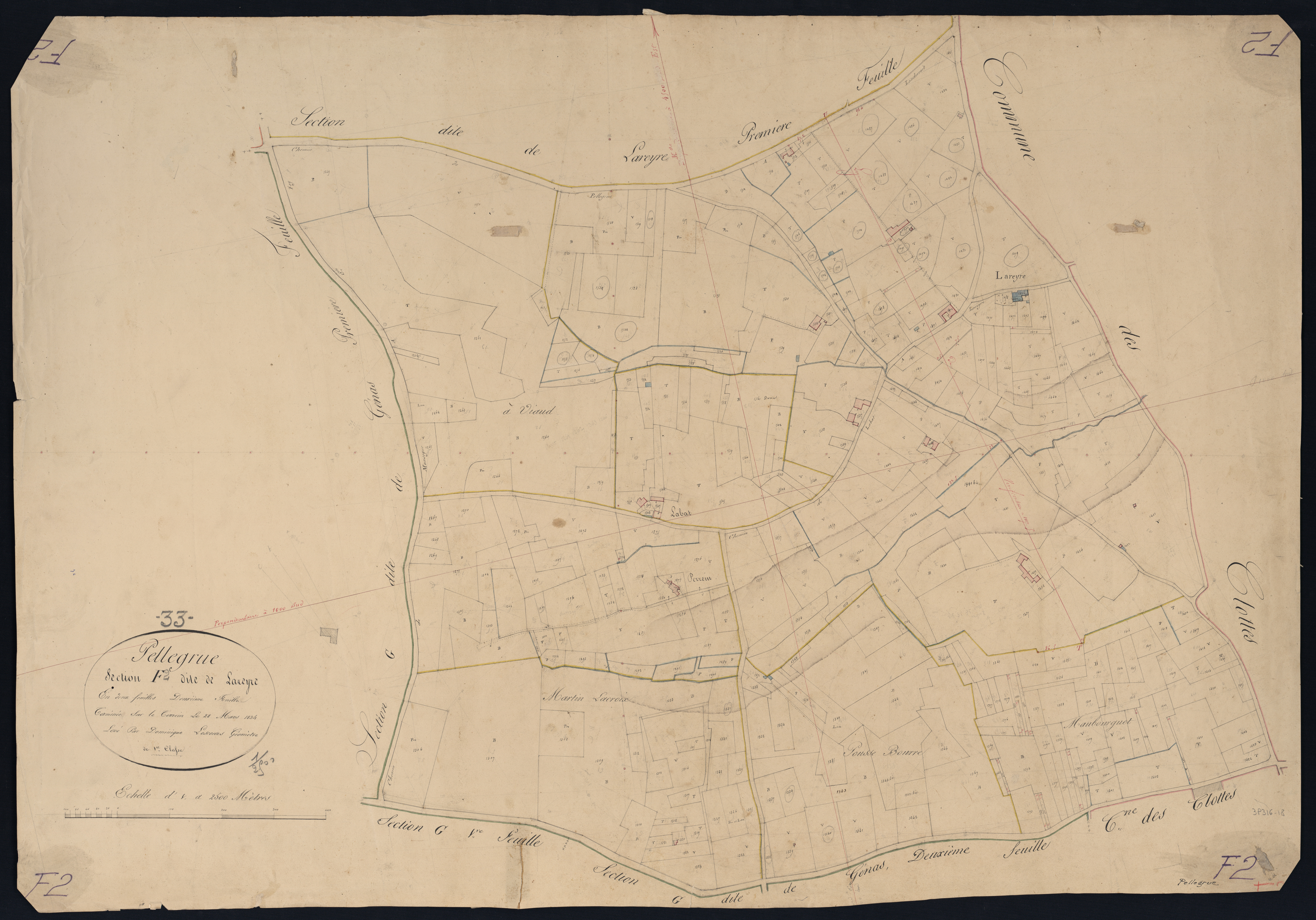 Pellegrue - -Section F feuille 2 : Lareyre