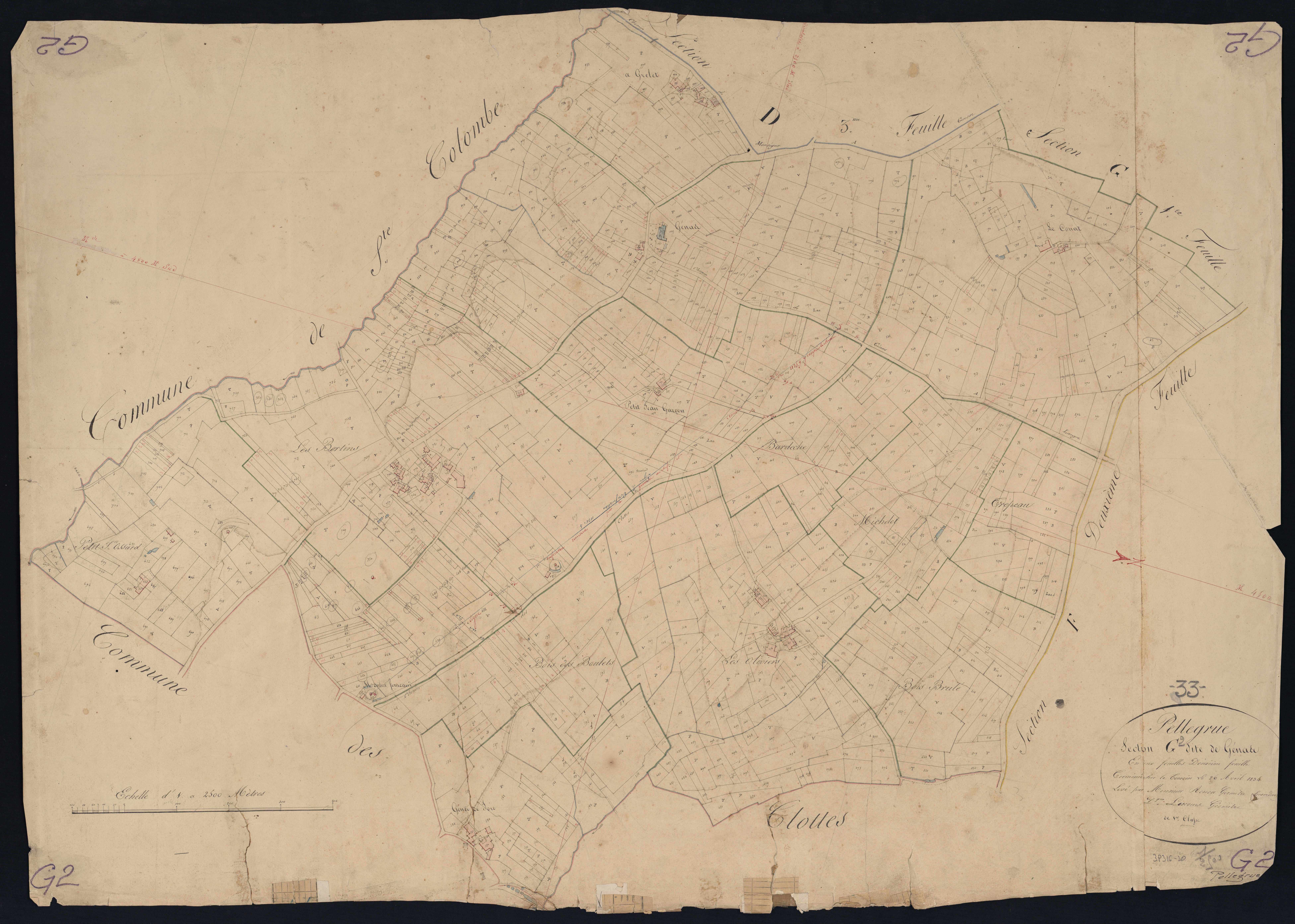 Pellegrue - -Section G feuille 2 : Genas