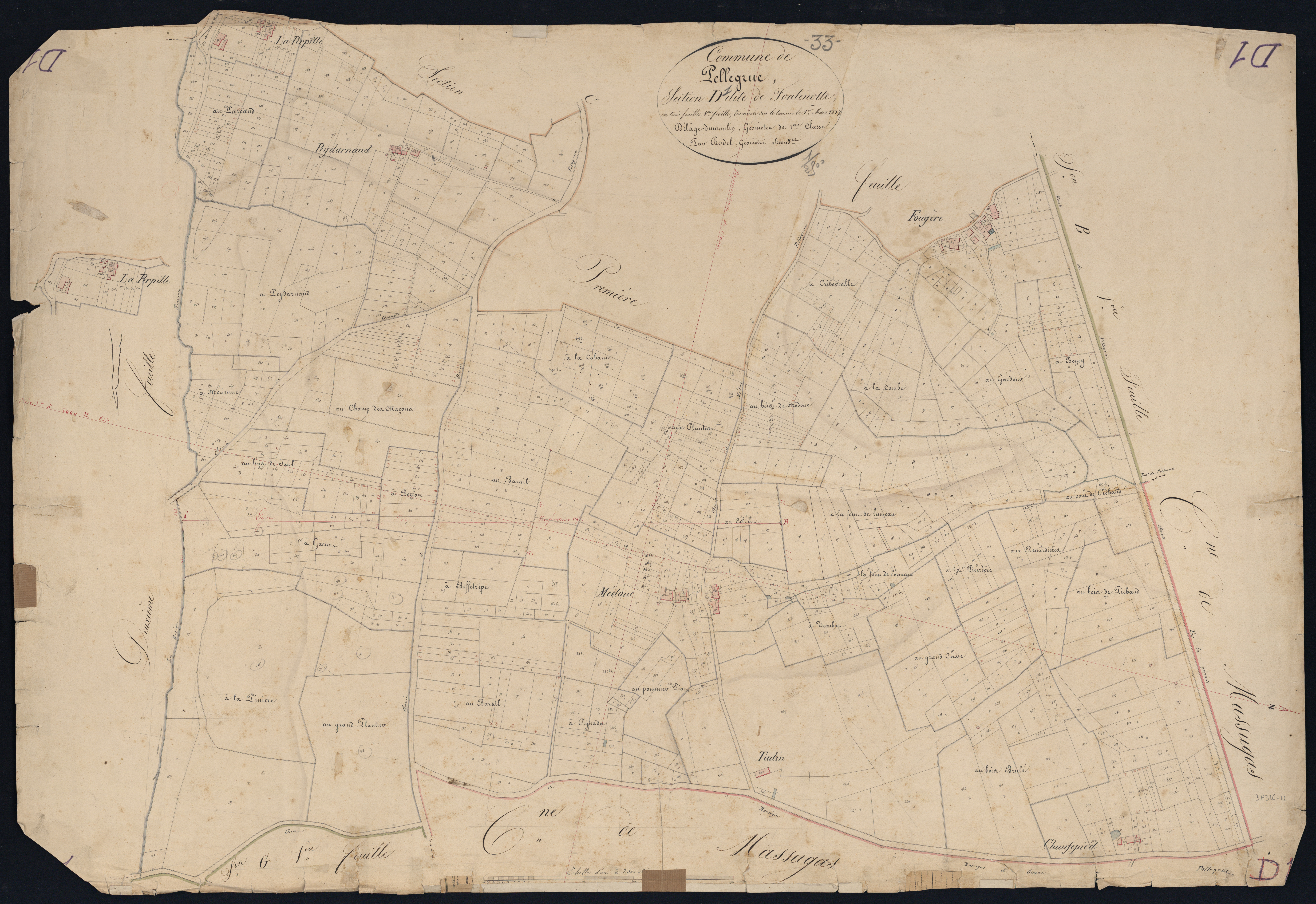 Pellegrue - -Section D feuille 1 : Fontenotte