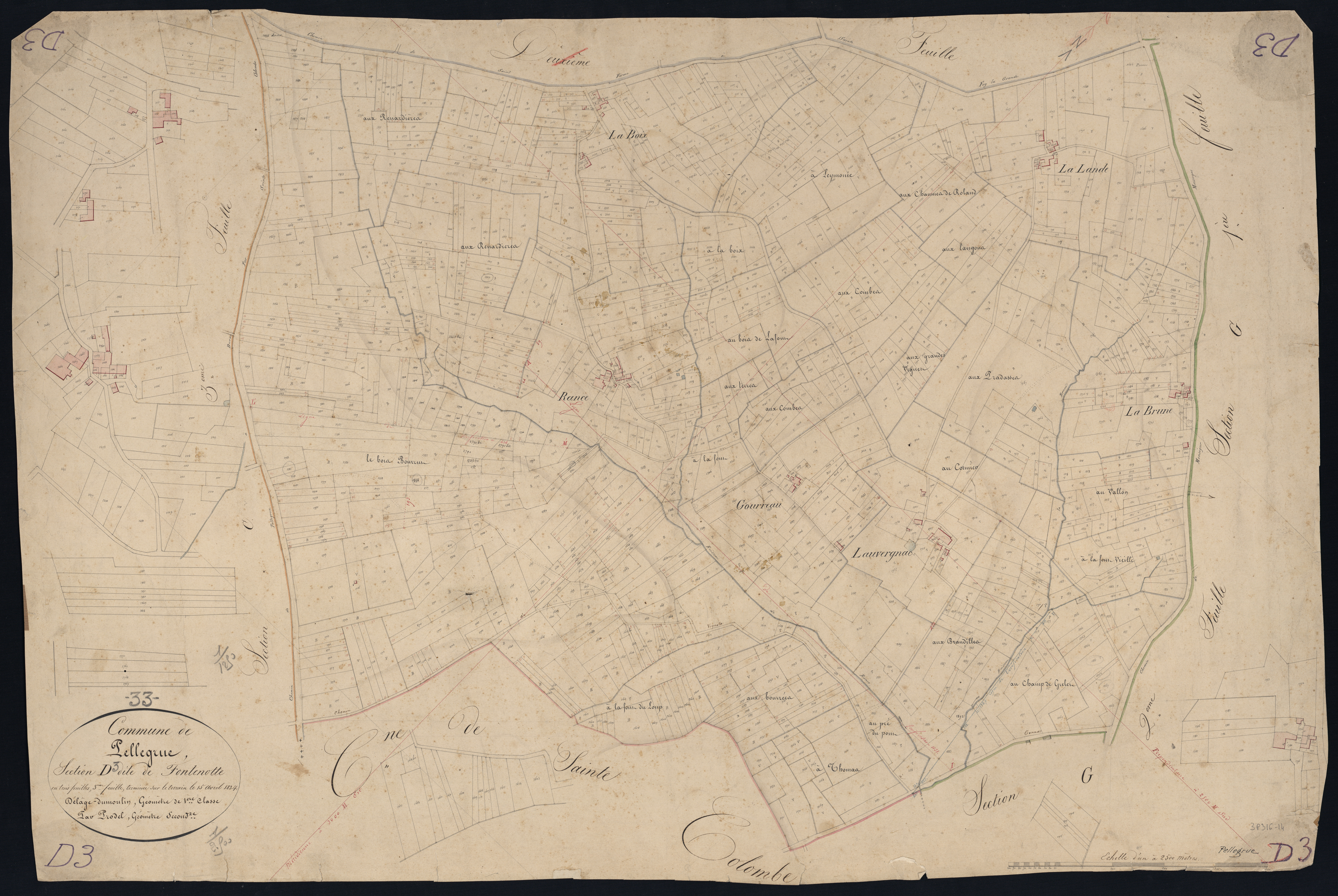 Pellegrue - -Section D feuille 3 : Fontenotte