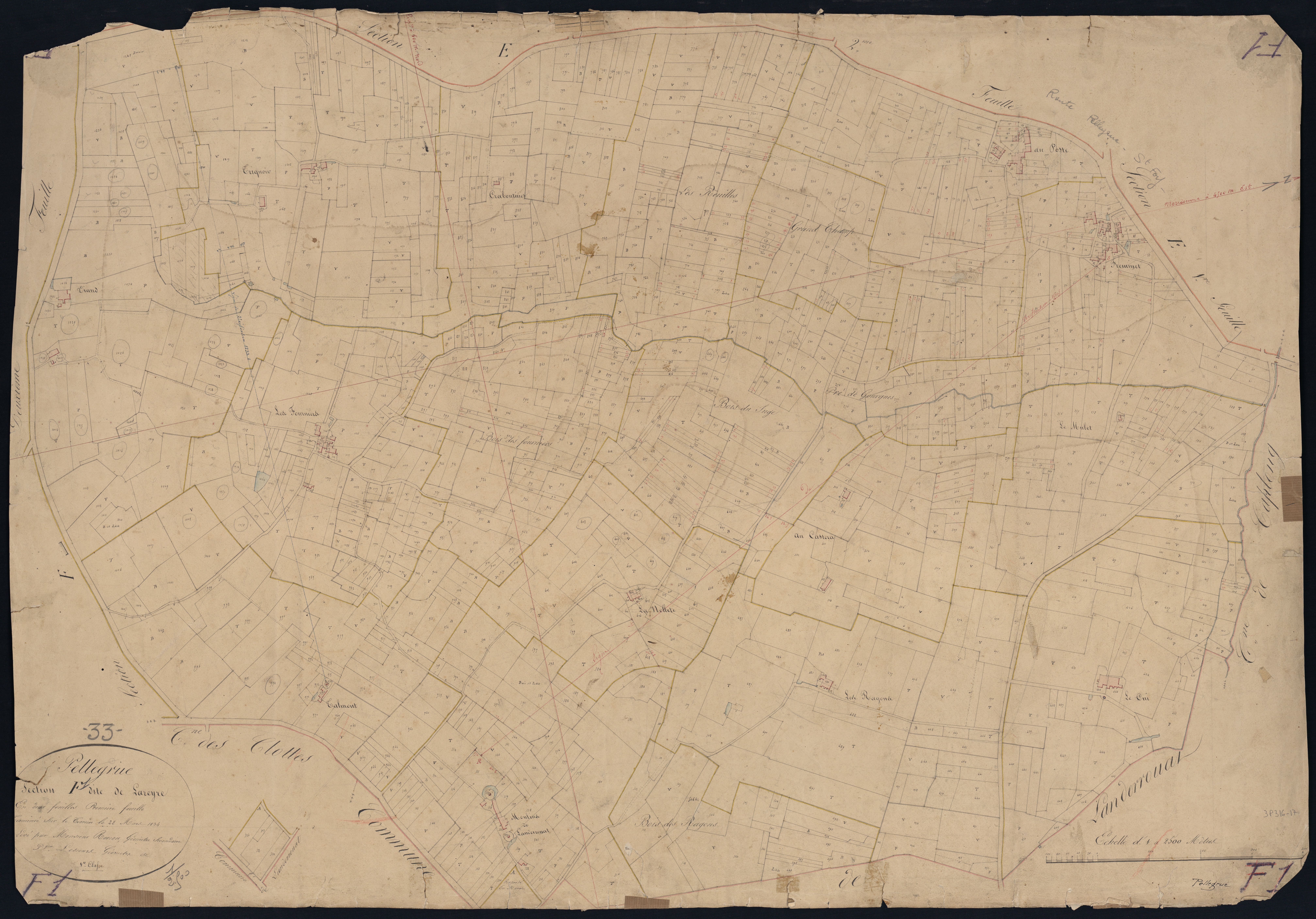 Pellegrue - -Section F feuille 1 : Lareyre